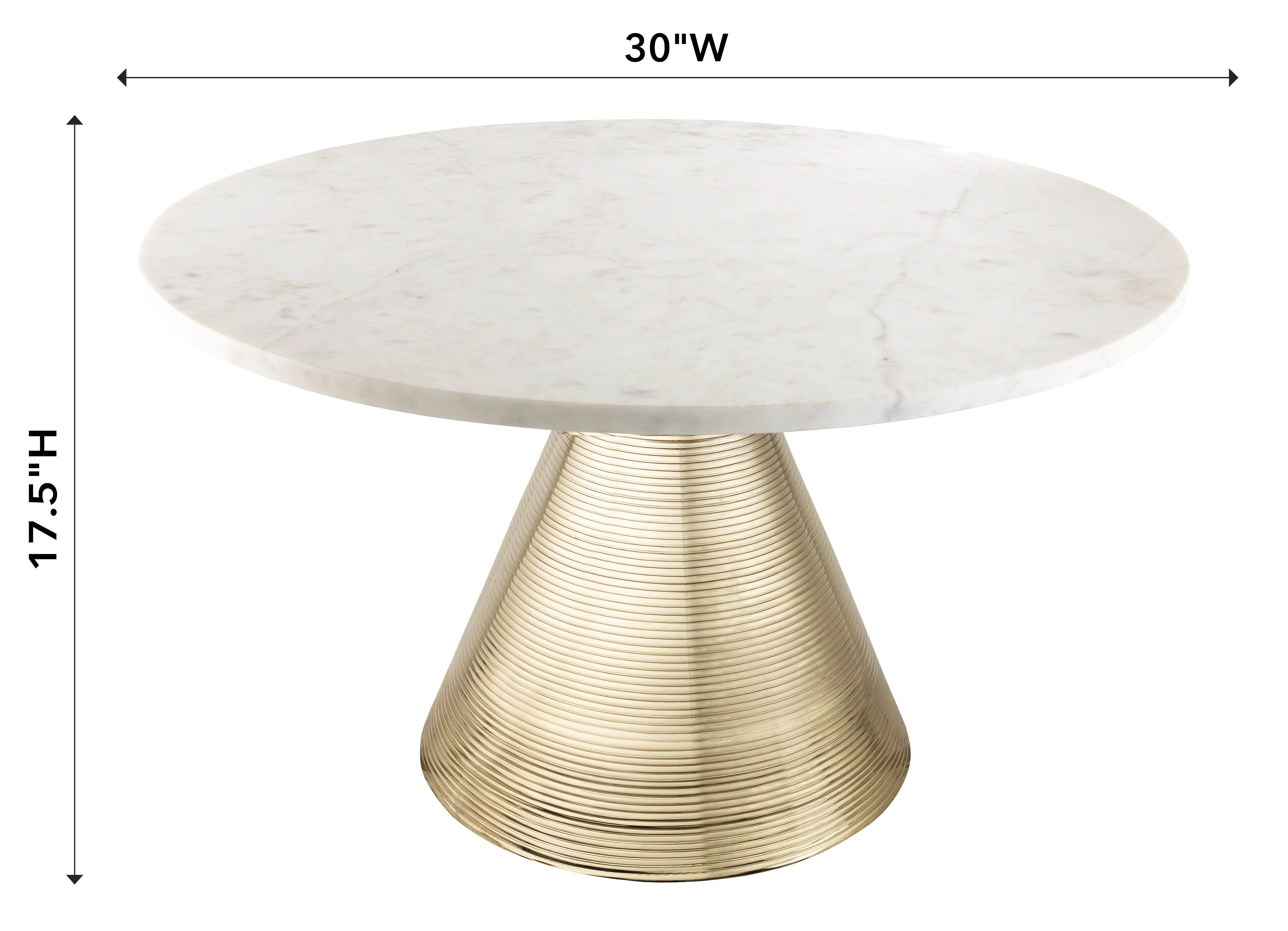 TOV Furniture Tempo Marble Round Cocktail Table with Gold Base