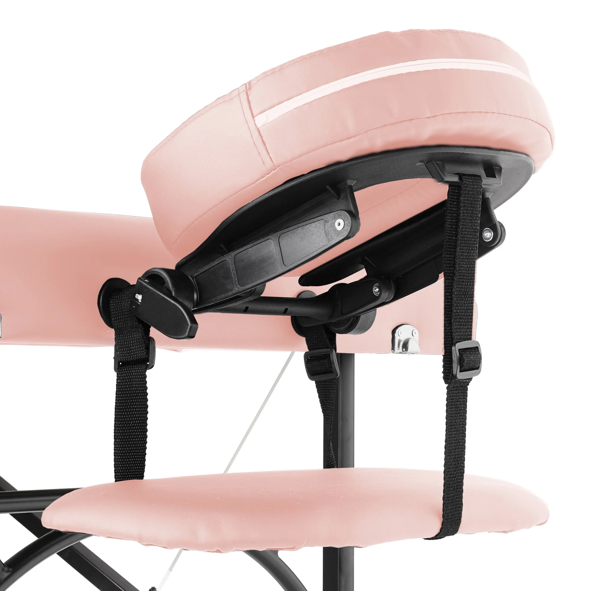 Saloniture Professional Portable Lightweight Bi-Fold Massage Table with Aluminum Legs - Includes Headrest, Face Cradle, Armrests and Carrying Case - Pink