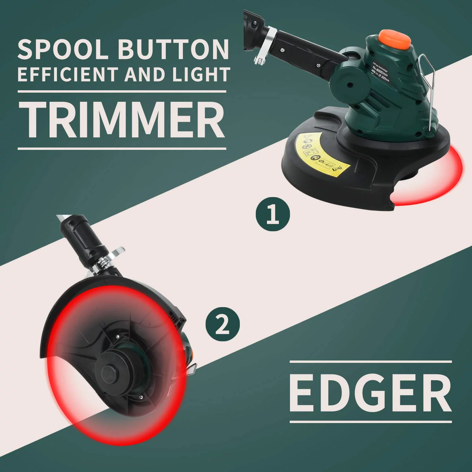 SUNCOO 12-Inch Cordless String Trimmer Edger, 40V 4Ah Telescoping Lawn Grass Trimmers Edgers, Electric Battery Powered, 2-in-1 Convertible Auto Feed Strimmer w/Battery & Charger