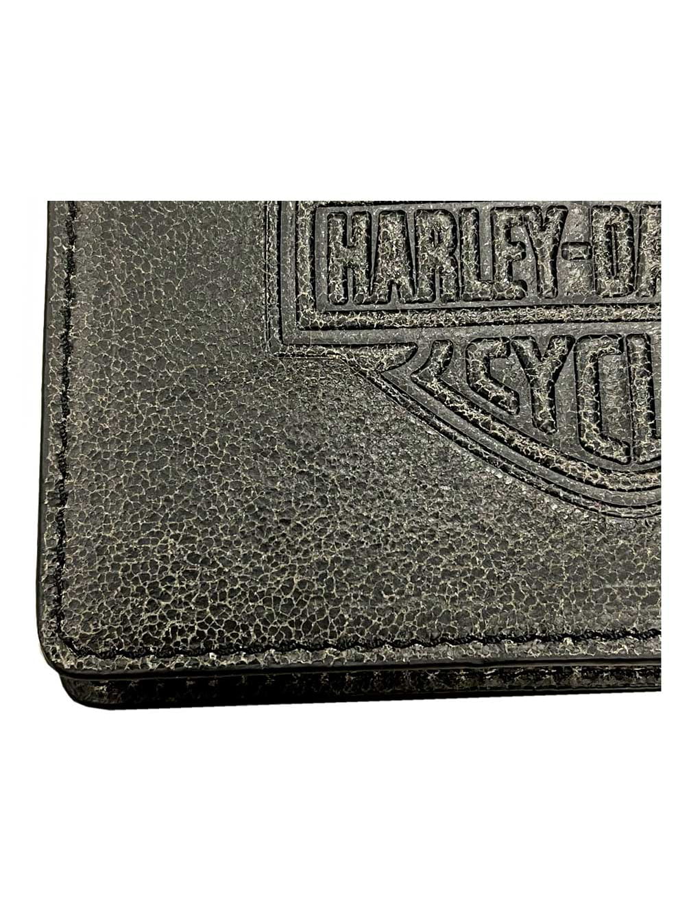 Harley-Davidson Men's Burnished B&S Leather Biker Bi-Fold Wallet BW4720L-TANBLK, Harley Davidson