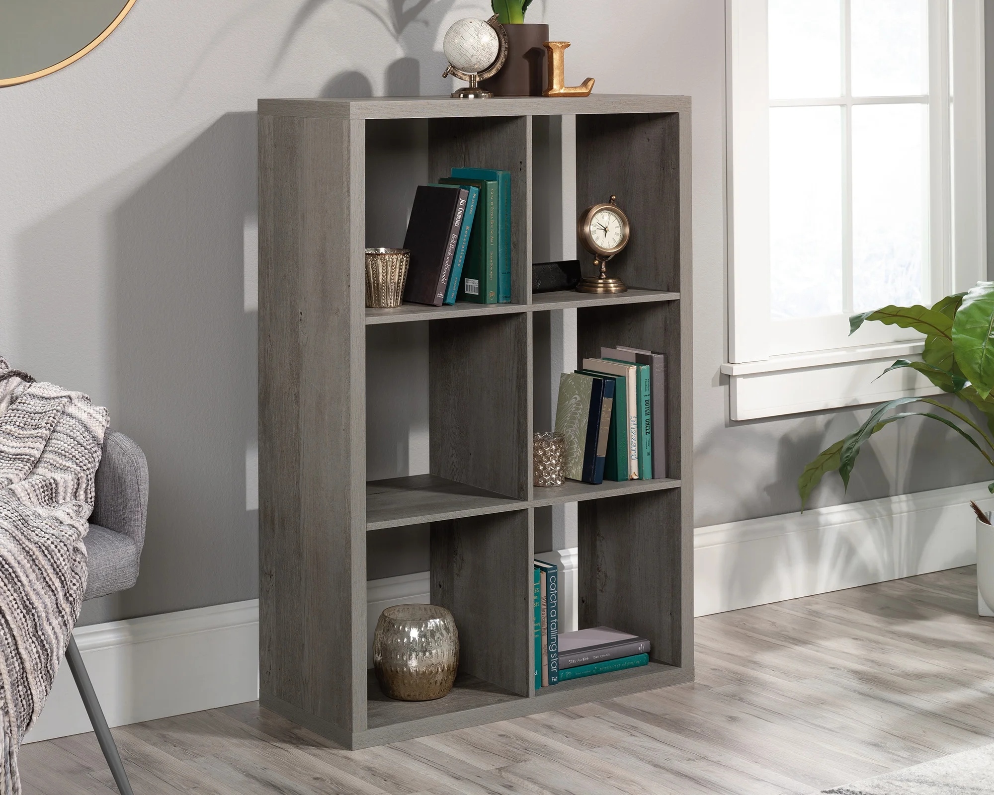 Sauder Select 6-Cube Organizer Storage Bookcase Mystic Oak