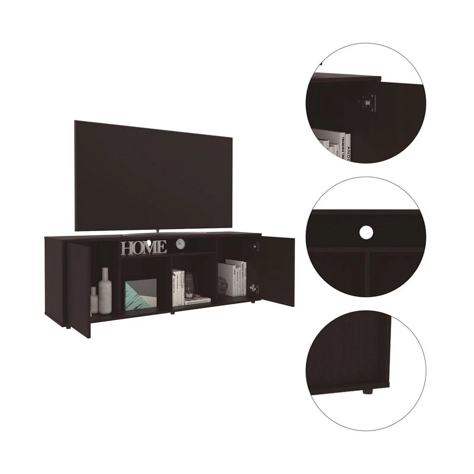 Home Square 2-Piece Set with Engineered Wood Coffee Table and TV Stand