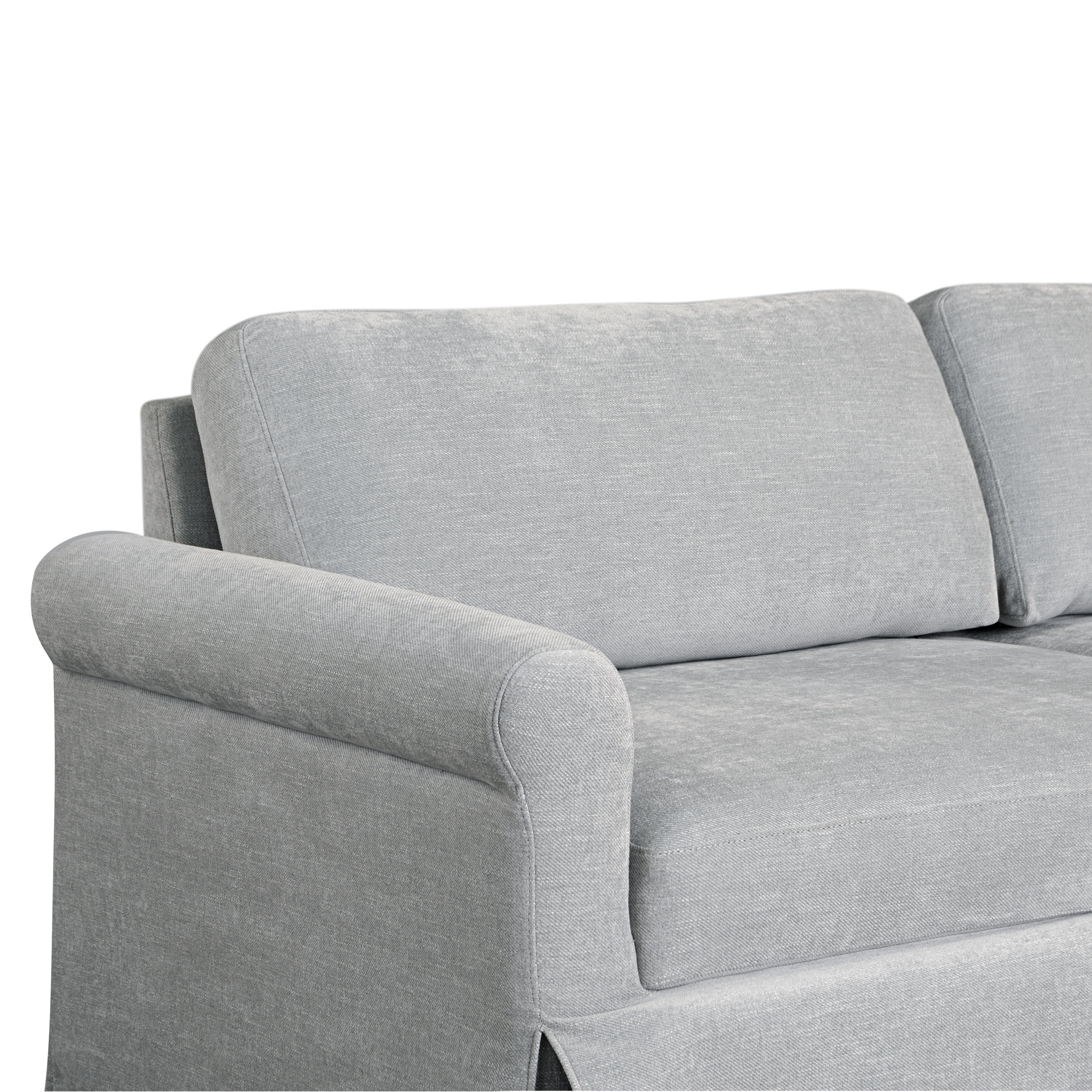 Serta Myers Modern Convertible Sofa, Light Gray Fabric