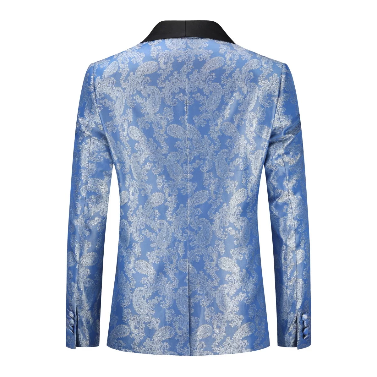 Cloudstyle Mens Slim Fit Paisley Suit Black Shawl Collar 1 Button Single Breasted Party Suit Jacket