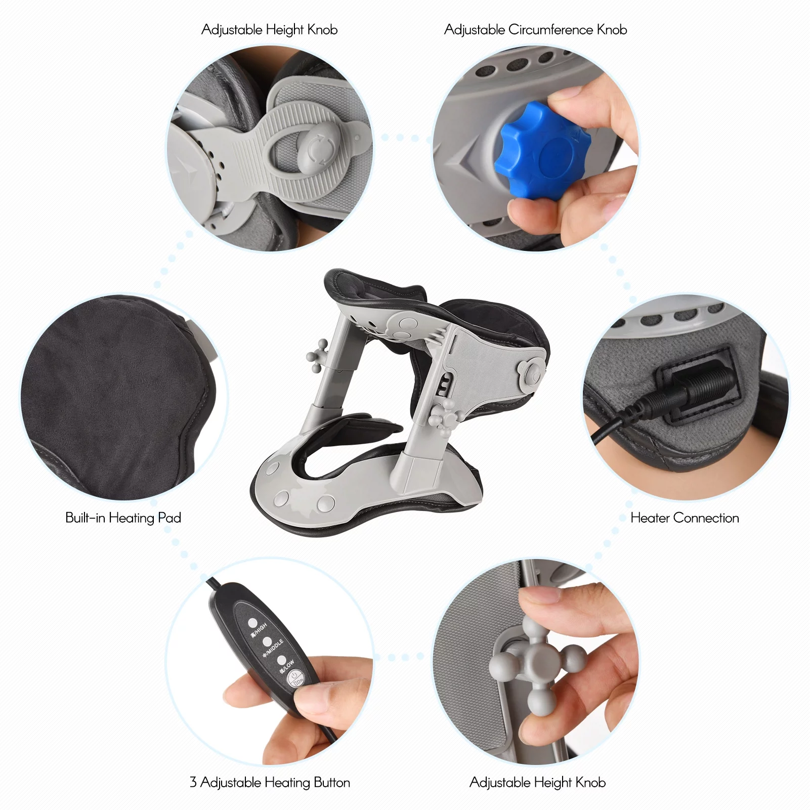 Pristin Cervical Traction Device,Improved Spine Neck Cervical Device Neck Adjustable Neck Collar Cervical Neck Device Collar Improved Spine Neck Device Adjustable Spine Neck Pain Dazzduo