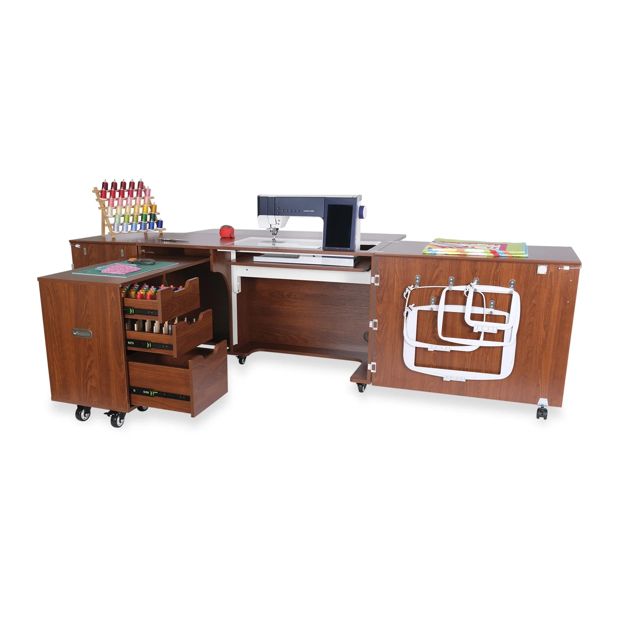 Kangaroo K9605XL Outback XL Sewing Cabinet in Teak