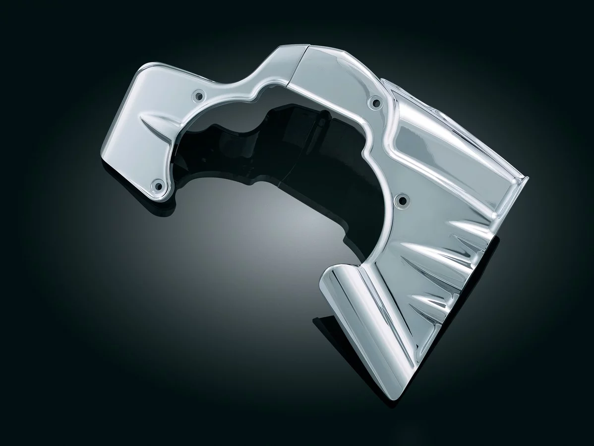 Kuryakyn 7877 Transmission Shroud/Covering for 2007-08 Harley-Davidson Touring Motorcycles with True Dual Head Pipes, Chrome