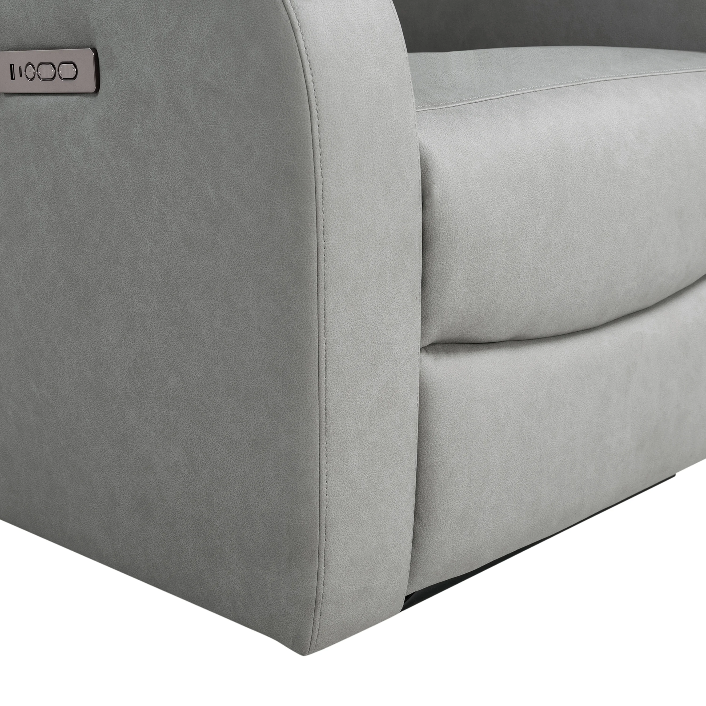 Relax A Lounger Avery Modern Recliner, Grey Faux Leather