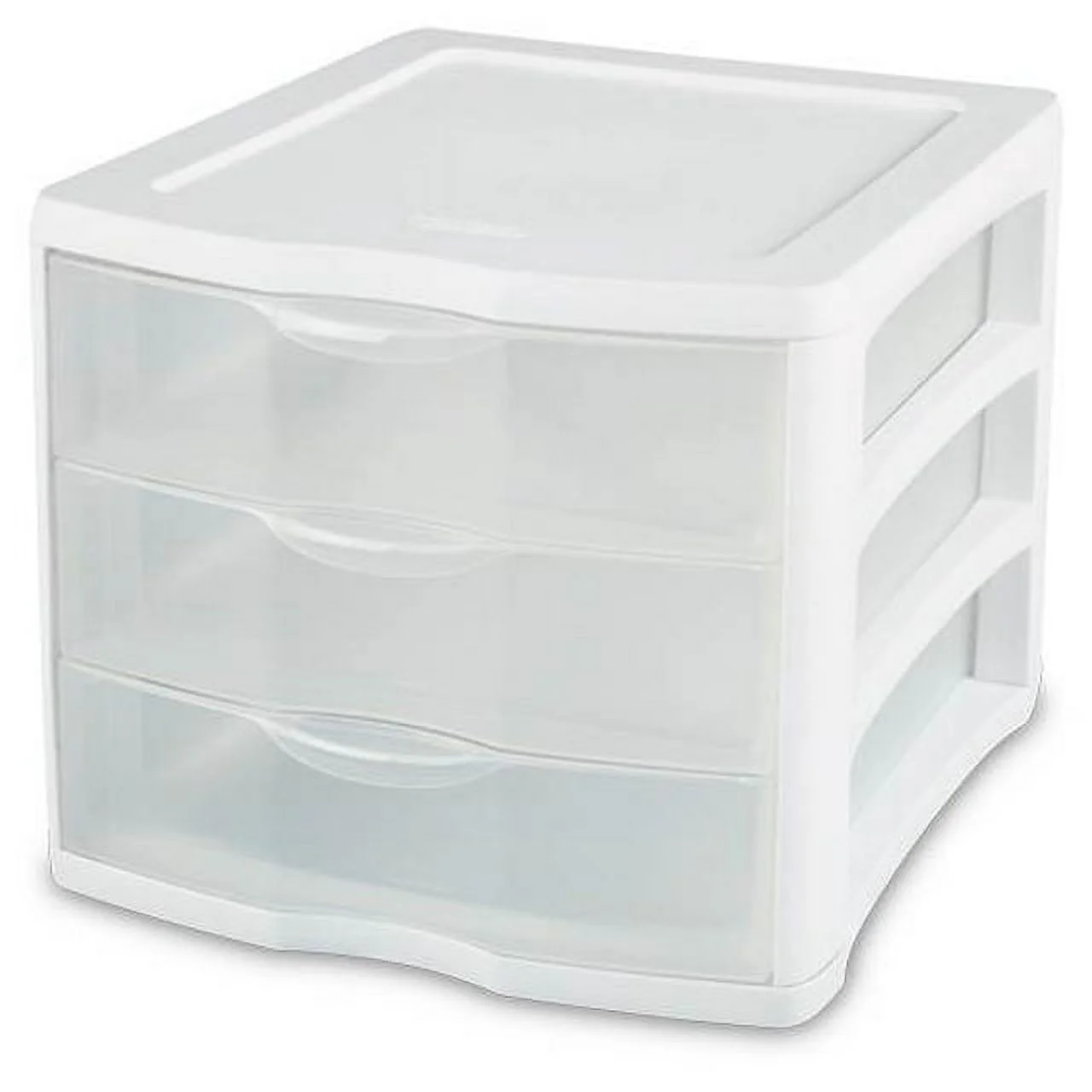 Sterilite 3 Drawer Unit Plastic, White (Pack of 6)
