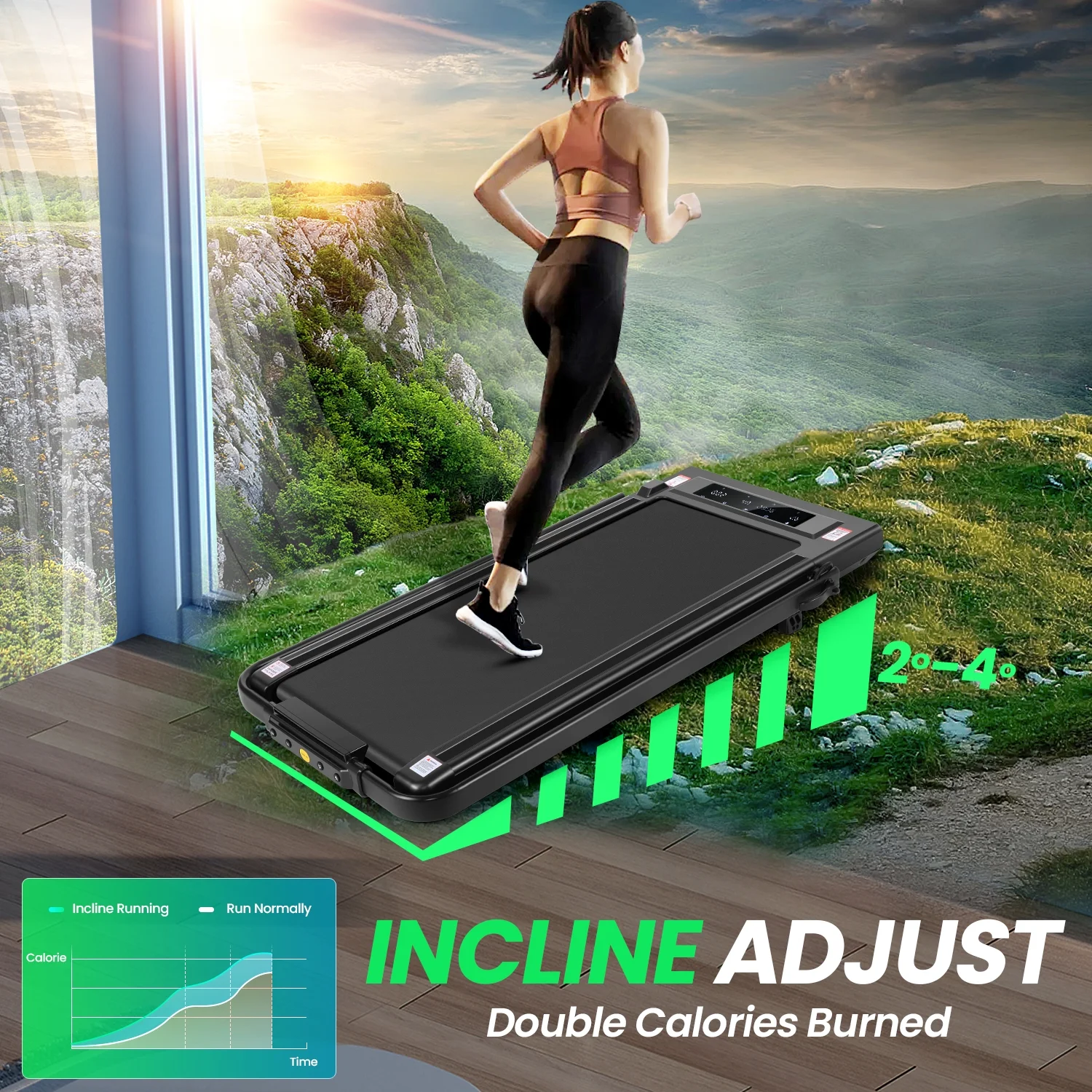 Tikmboex 4 in 1 Under Desk Treadmill with LED Touch Screen Remote Watch, Strong 2.5HP Motor Walking Pad for Home Office Cardio Exercise, 300lbs Black & White