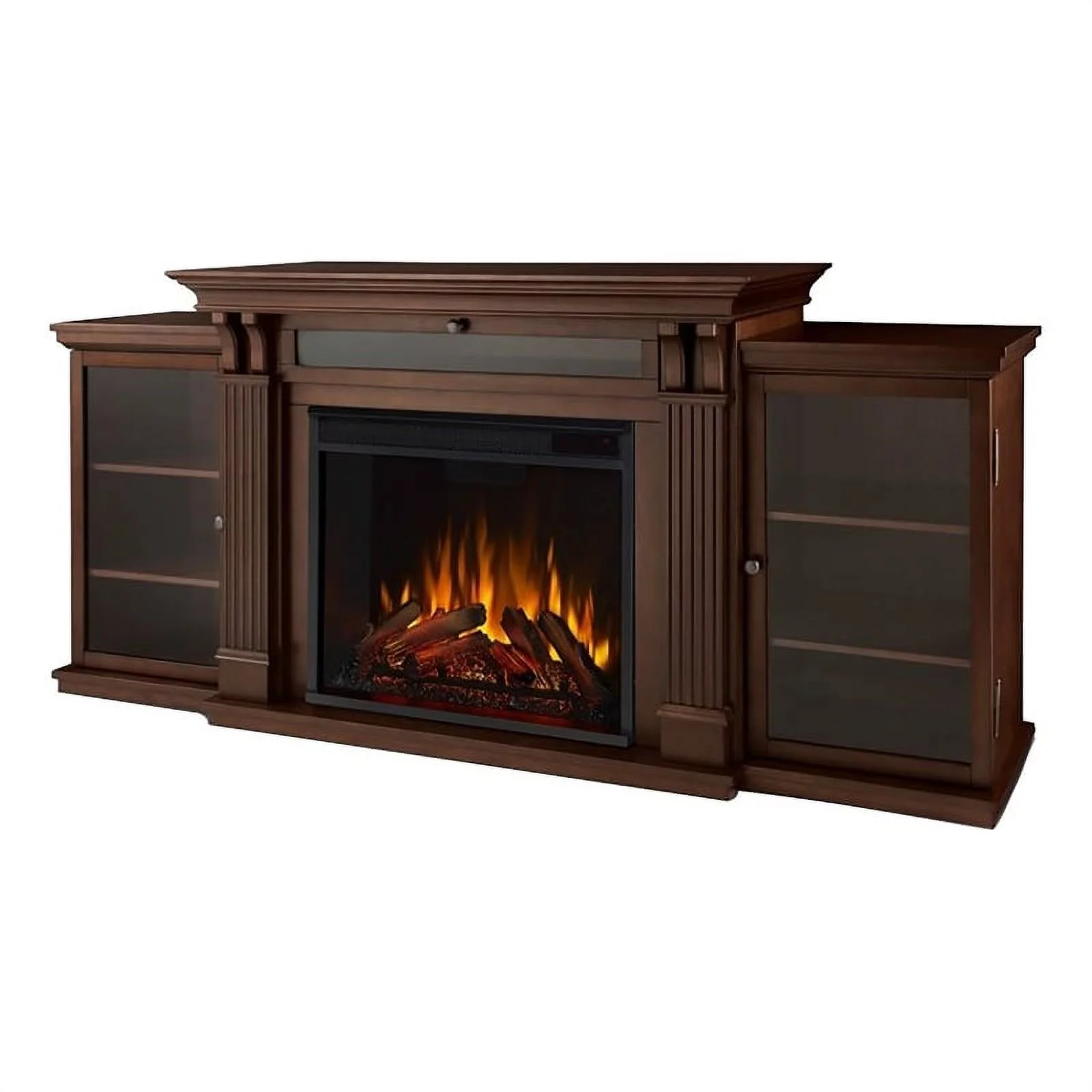 Bowery Hill Traditional Wood Fireplace TV Stand for TVs up to 67