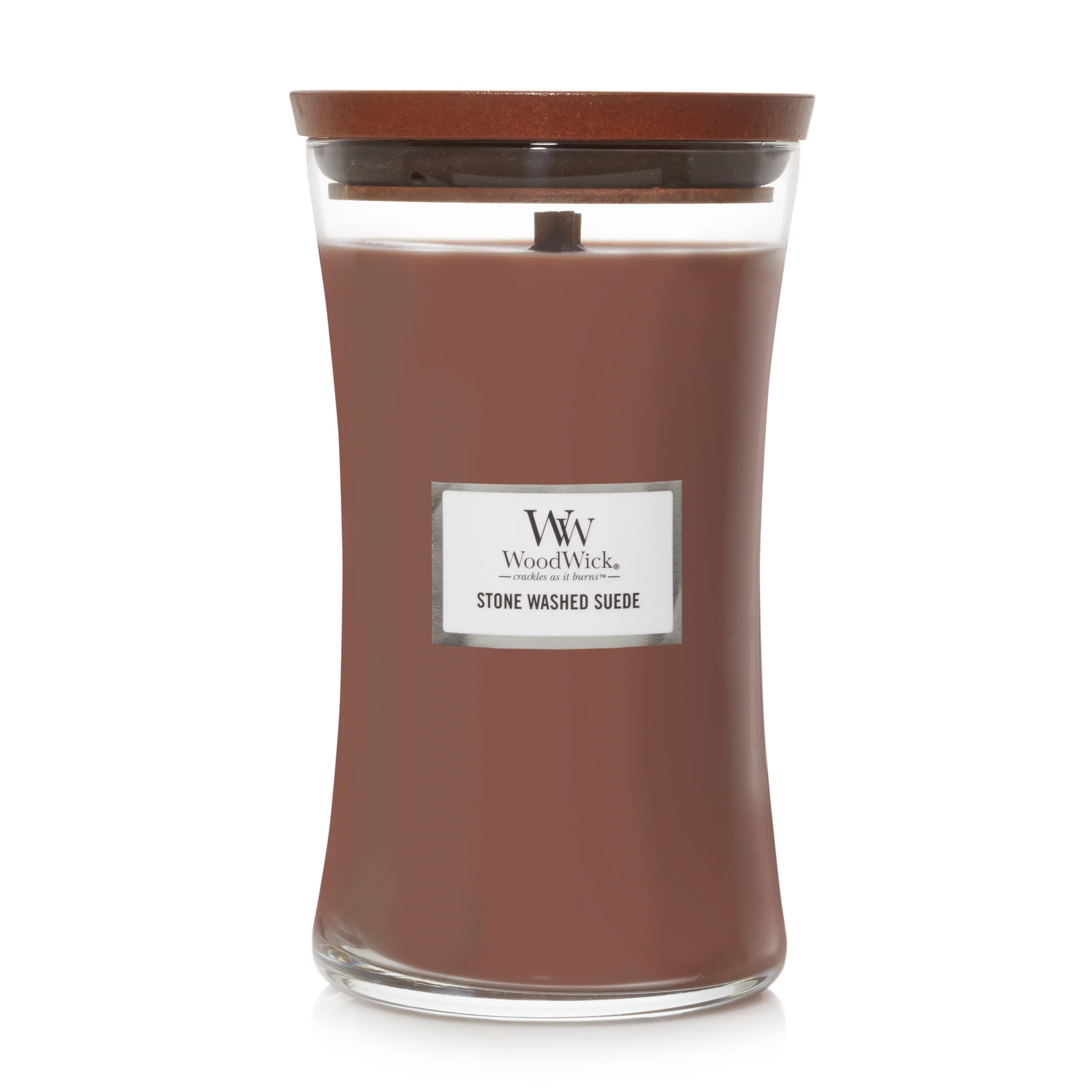 WoodWick® Stone Washed Suede Large Hourglass Candle