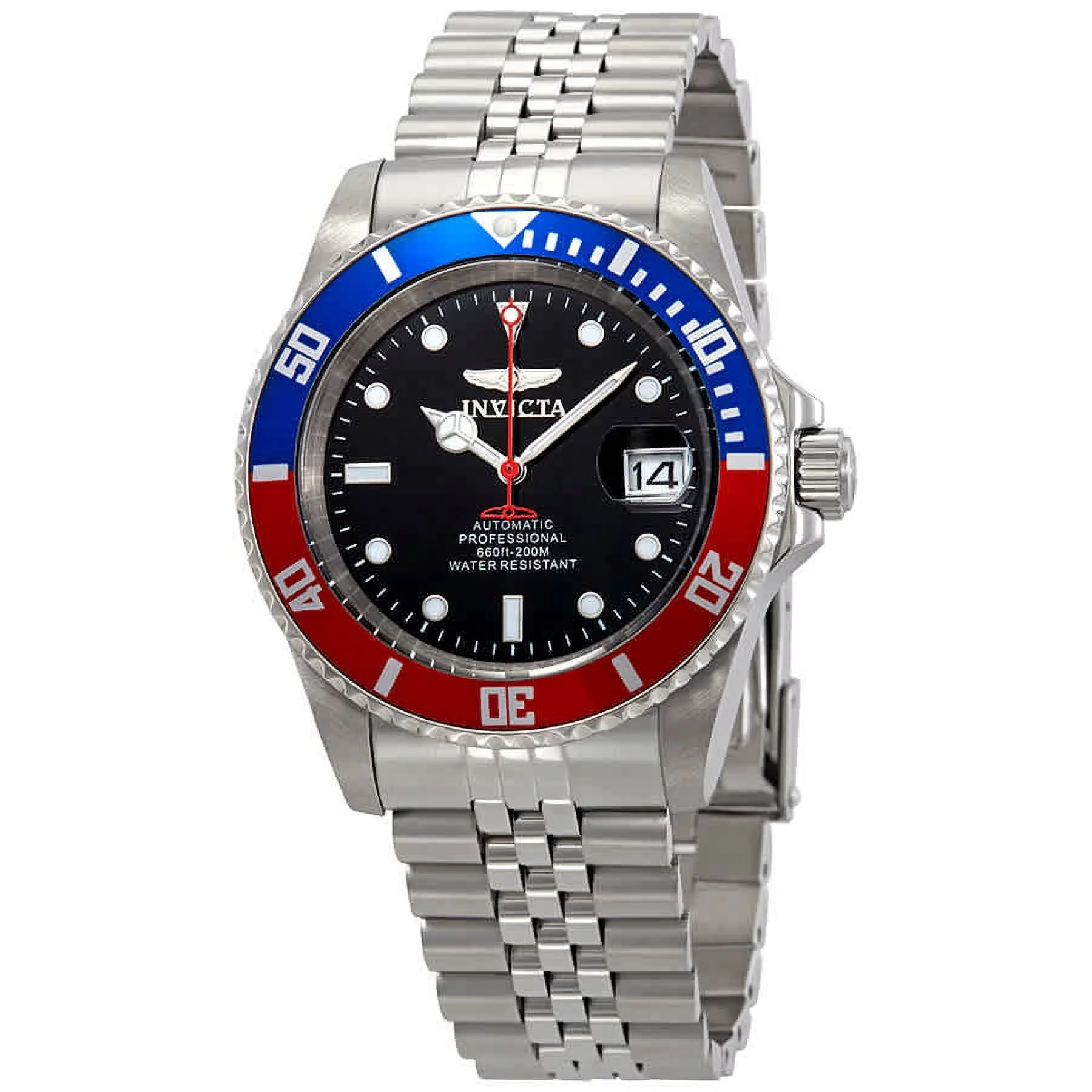 Invicta Pro Diver Automatic Pepsi Bezel Black Dial Men's Watch 29176