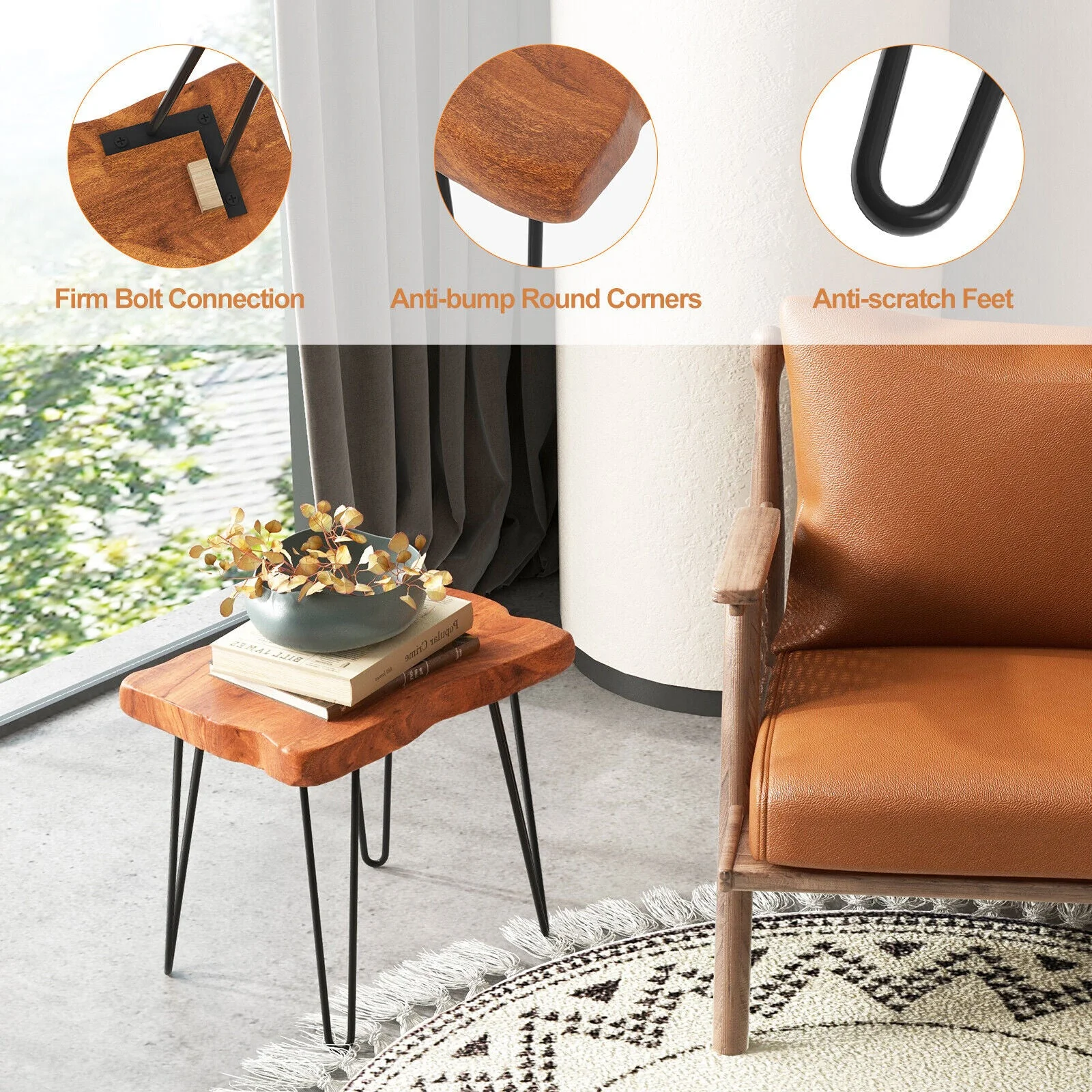 End Table - 20 inch Teak Wood Side Table