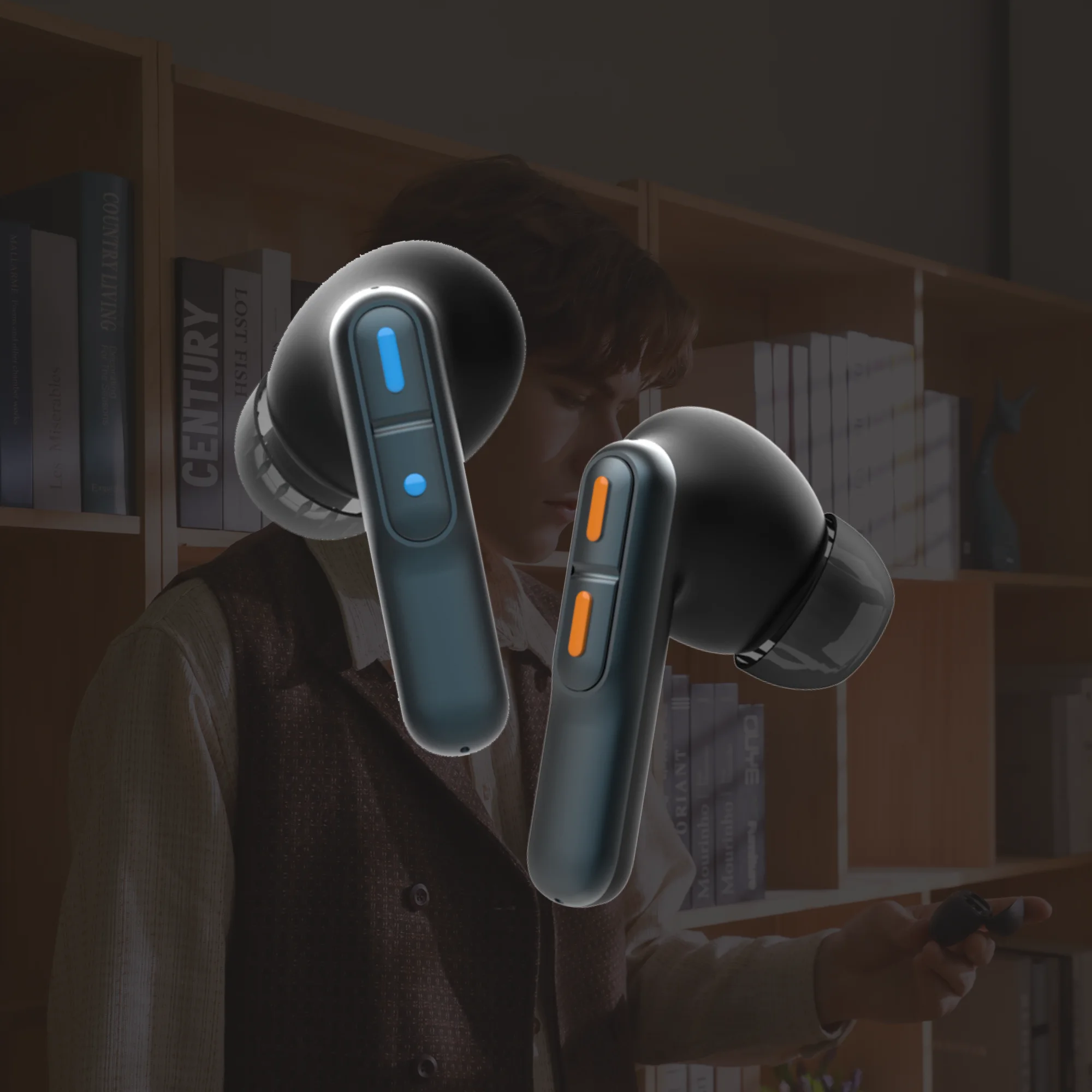 LINNER - Nova Lite Bluetooth Hearing Aids with Noise Canceling and Volume Control - Blue