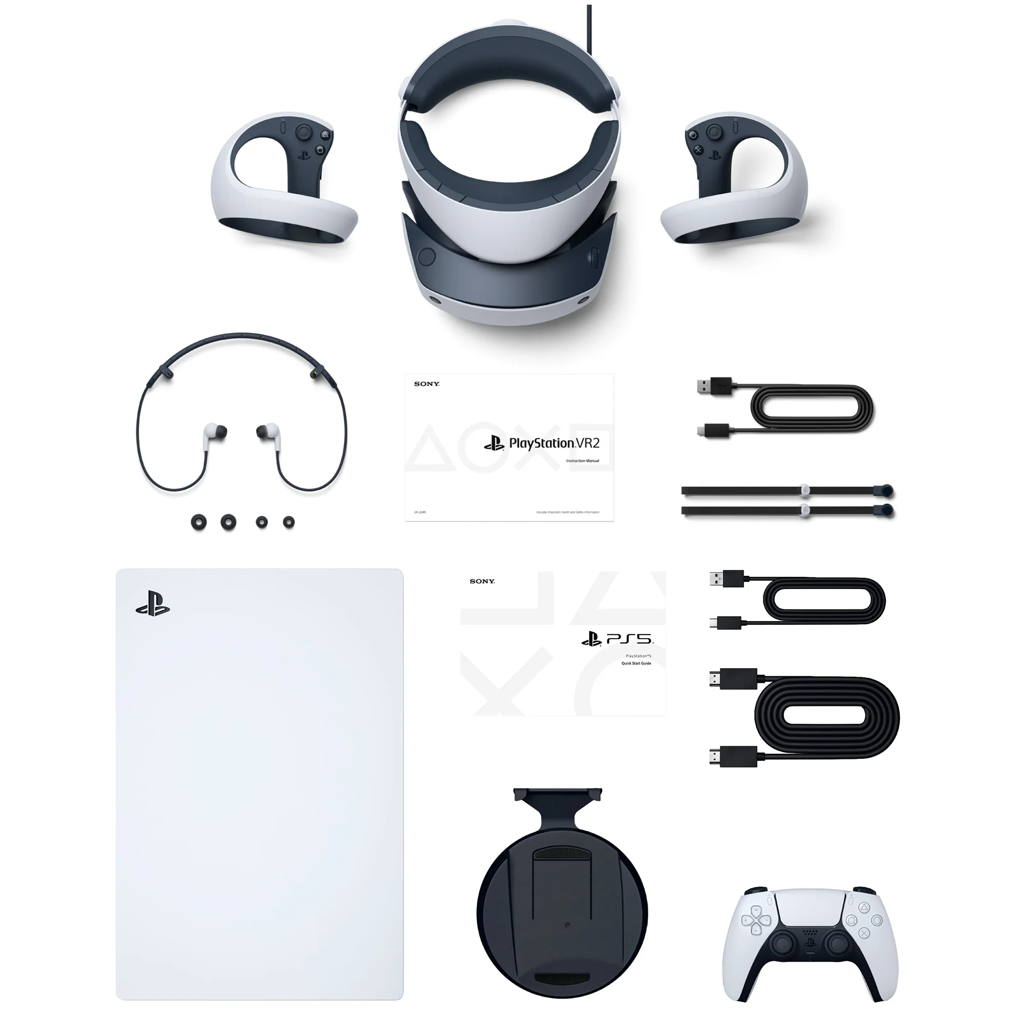PlayStation 5 & PSVR2 Deluxe Combo, VR2 Headset, Sense Controllers, PS5 Disc Console, DualSense, 4K HDR Advanced Graphical Rendering, Eye Tracking, Adjustable Lens, IGRL Charging Dock- PS5 VR2 Bundle