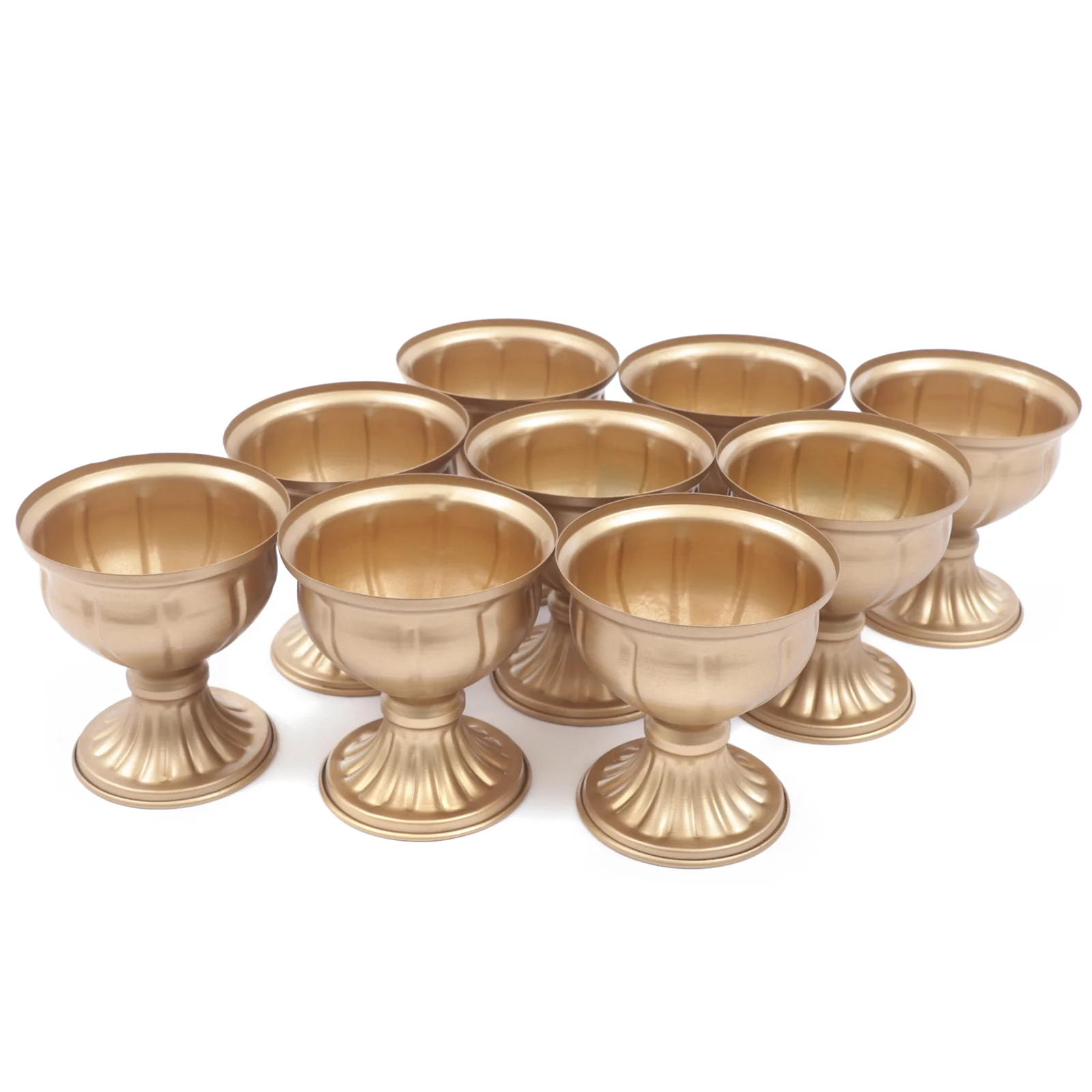 10 Pcs Wedding Centerpiece Vases for Table, Vintage Metal Flowers Vases for Wedding Party Decoration Gold 4.92*4.92*5.12