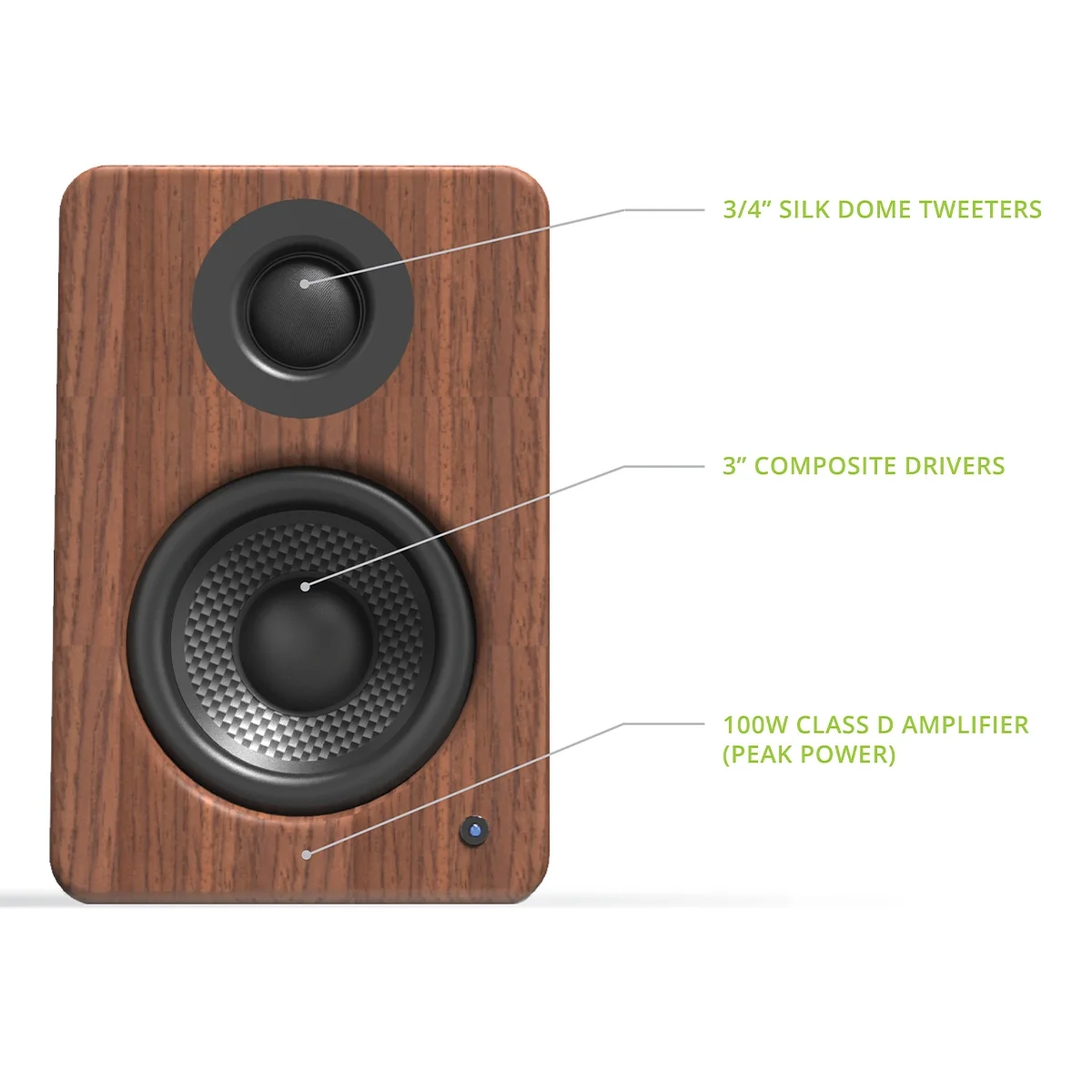 Kanto YU2 Powered Desktop Speakers - Pair (Walnut)