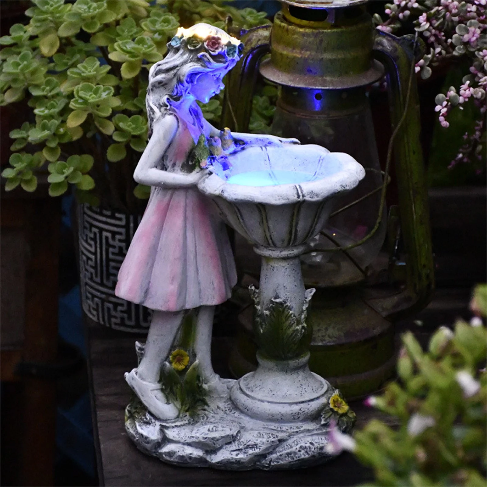 Fridja Angel Resin With Solar LED Light Garden Dwarf Dwarf Statue Decoration Garden Decor(12*17*29cm/4.7*6.7*11.4inch)
