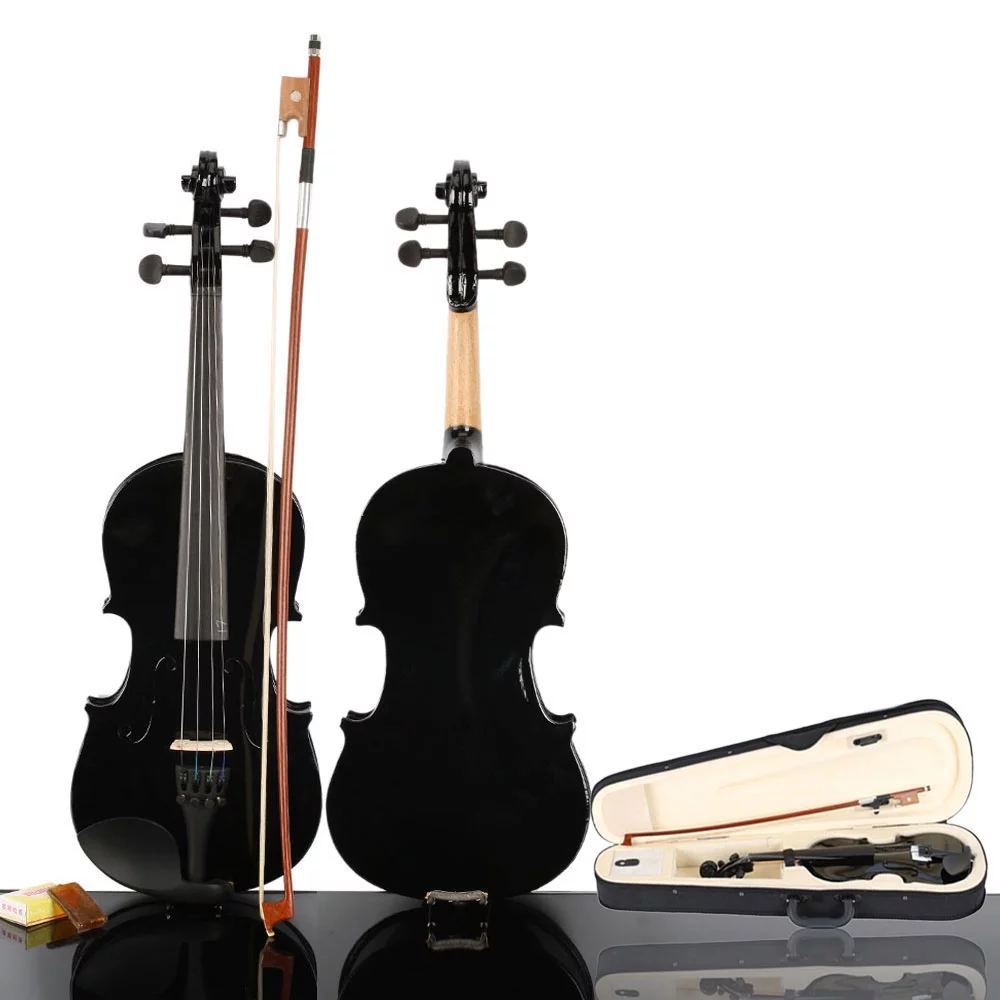 Zimtown 4/4 3/4 1/2 1/4 1/8 Acoustic Violin Fiddle with Hard Case, Bow, Rosin Full Size