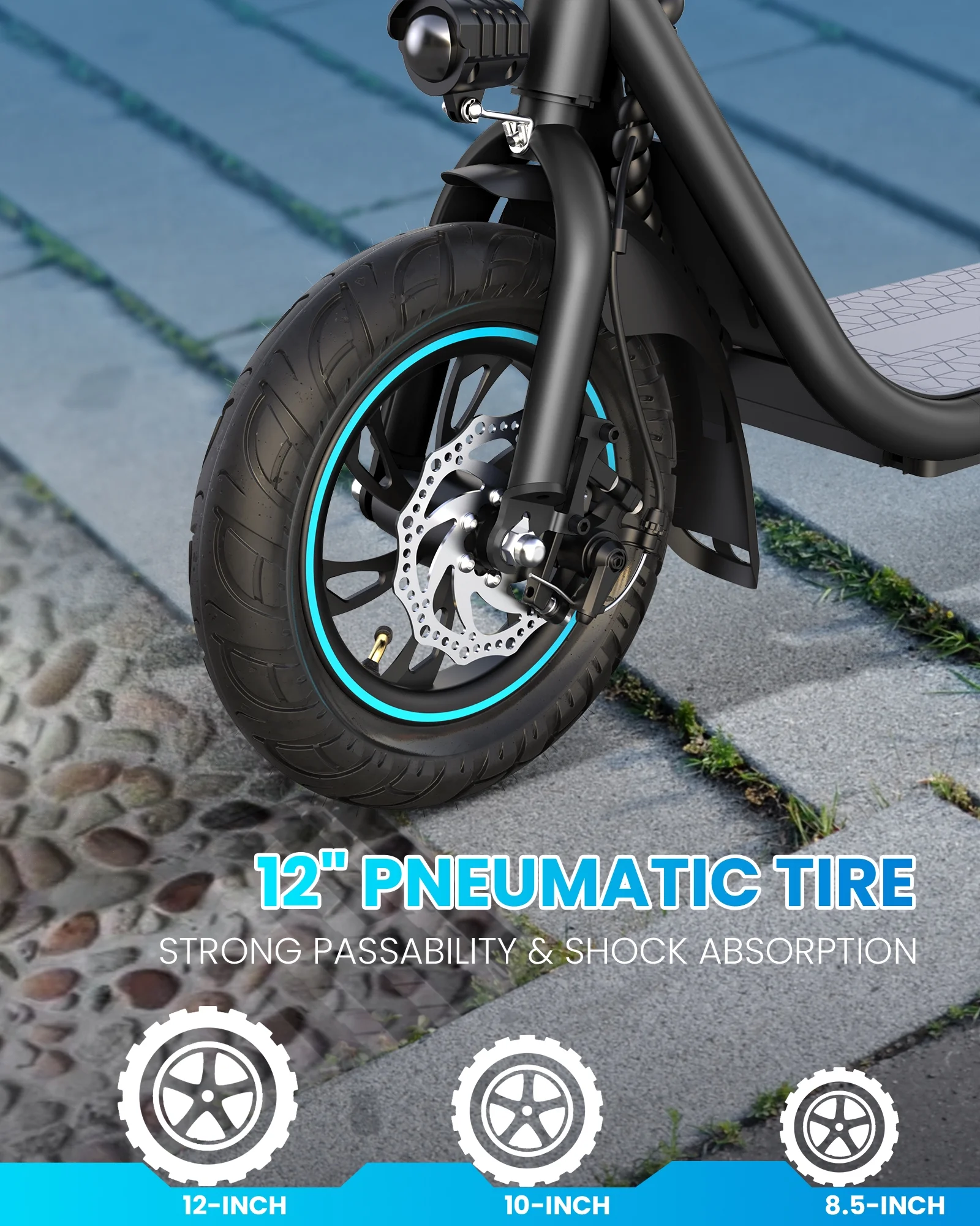 Athletgo X2 550W Electric Scooter with Rear Basket, 12'' Commuter Electric-Black