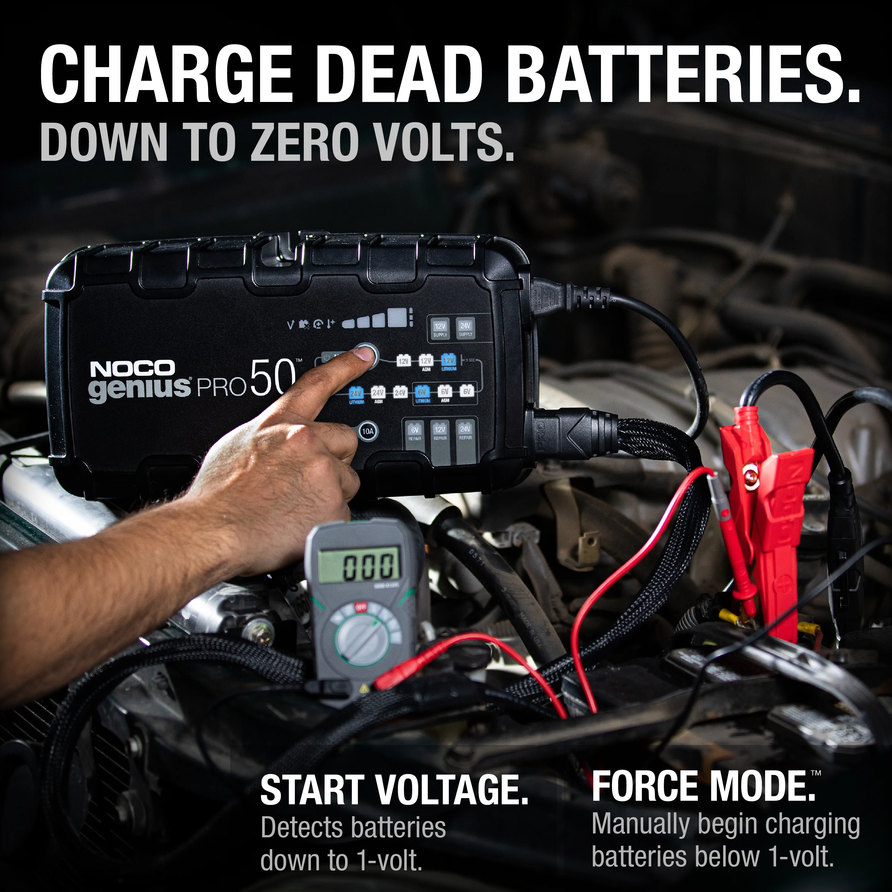 NOCO GENIUSPRO50 50A 6V/12V/24V Professional Smart Battery Charger and Maintainer