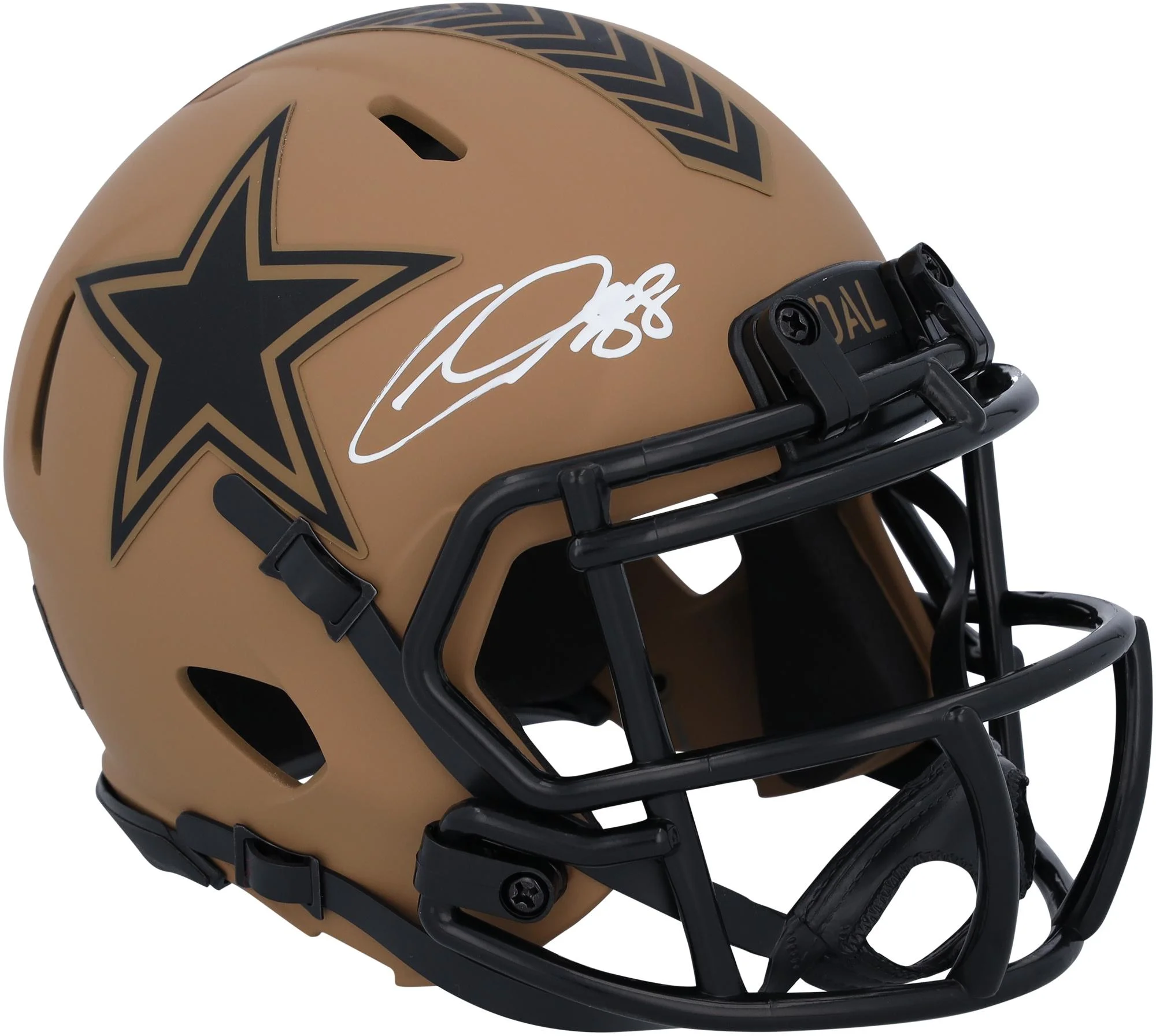 CeeDee Lam Dallas Cowboys Autographed Riddell 2023 Salute to Service Speed Mini Helmet - Fanatics Authentic Certified