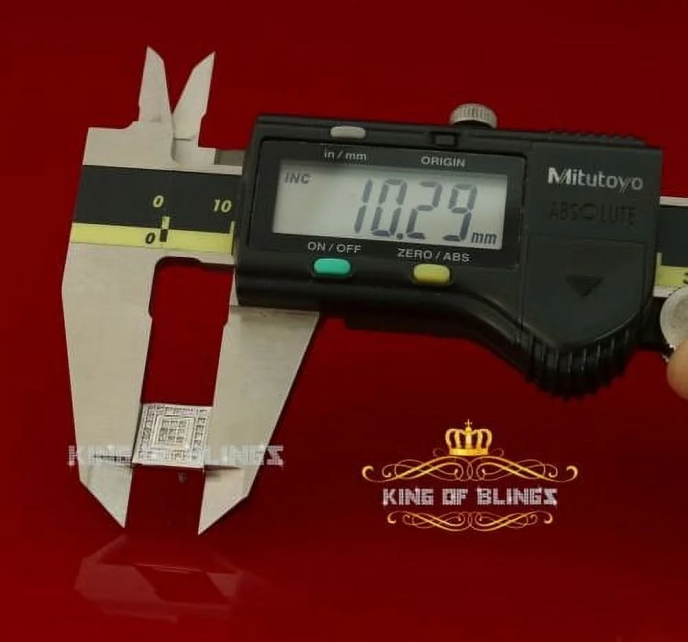 King of Bling's White Sterling Silver 0.66ct Cubic Zirconia Hip Hop Square Stud Women's Earrings