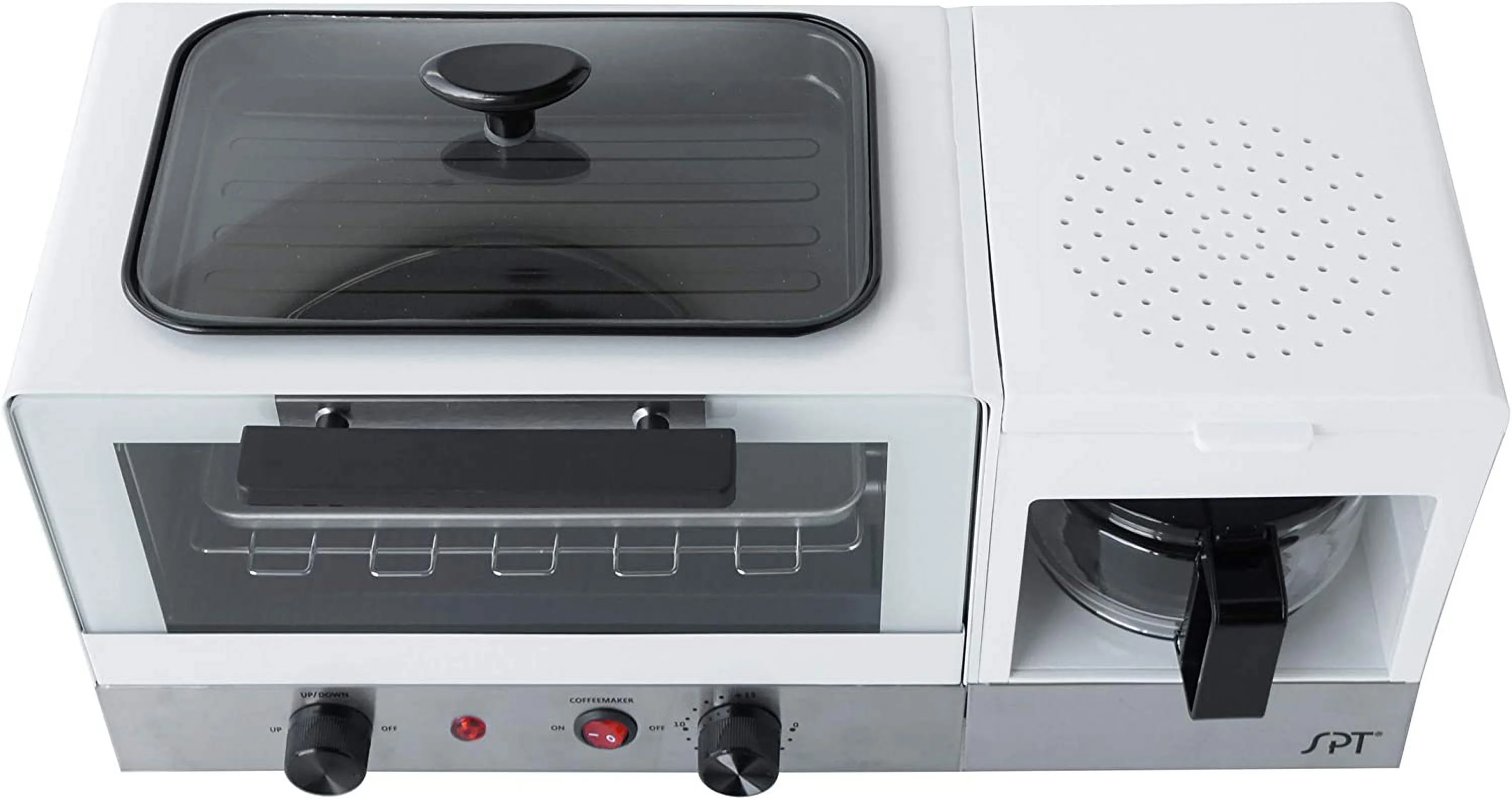 3-in-1 Breakfast Maker, Stainless Steel & White