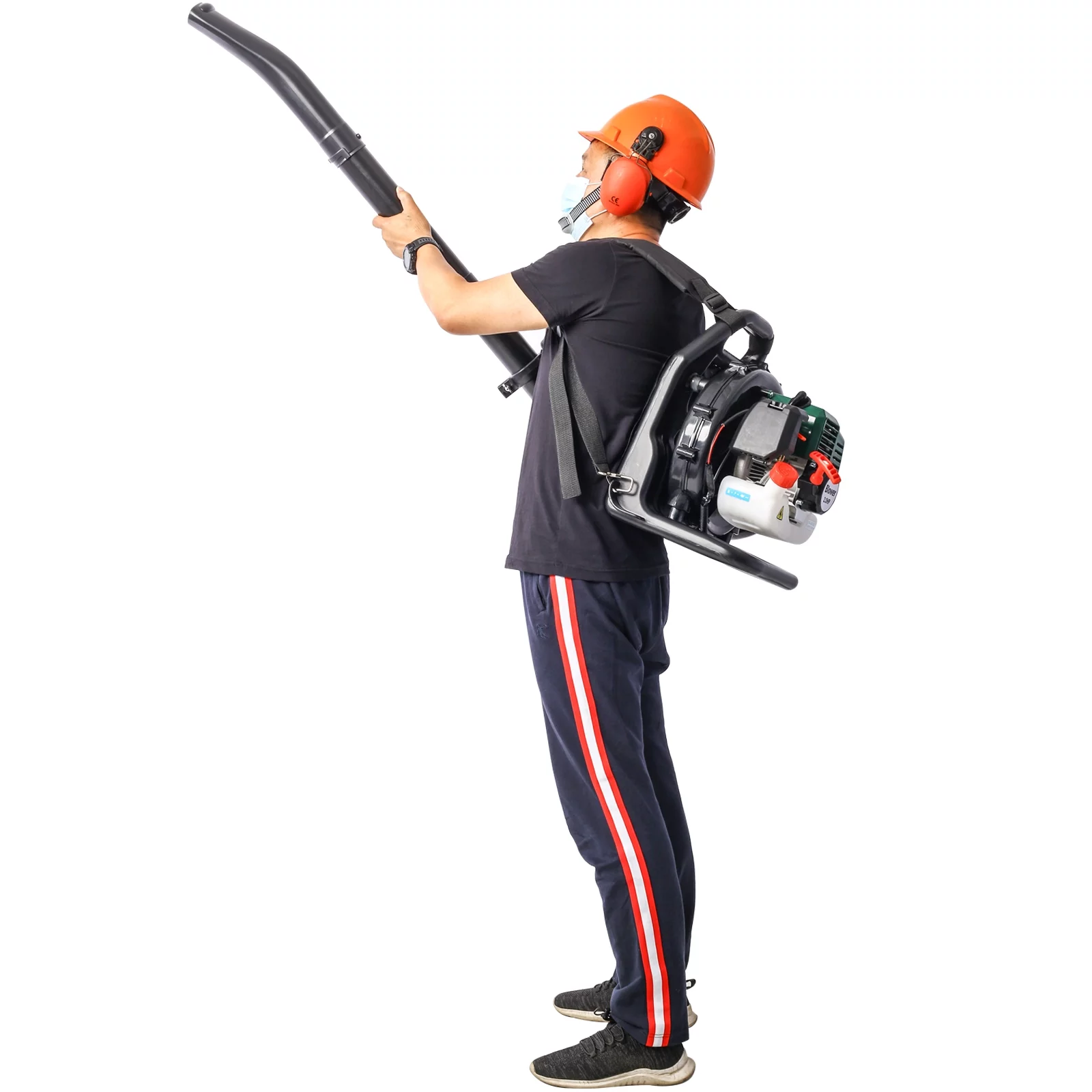 52CC 2-Cycle Gas Backpack Leaf Blower with extention tube,green