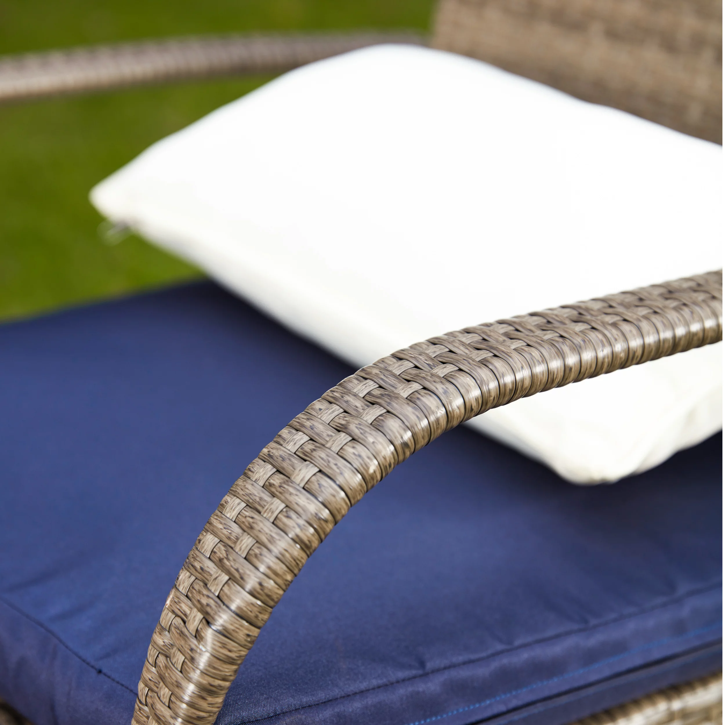 Patio Festival Metal 3-Piece Outdoor Bistro Set in Blue and Beige