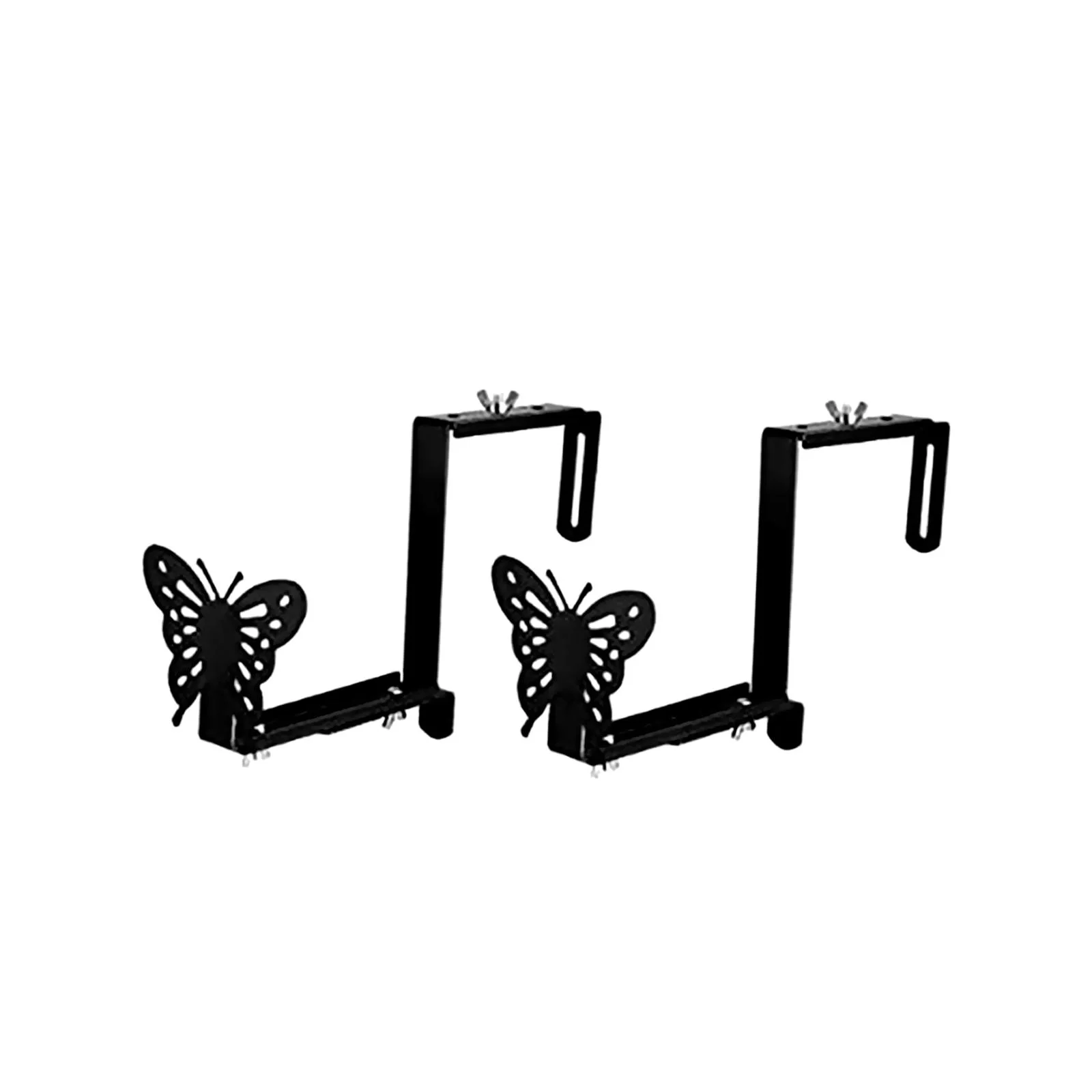 2Pcs Flower Box Holder Planter Box Bracket Hanging Plant Bracket Deck Adjustable Fence Stand Porch Garden Plant Bracket Window Box Brackets