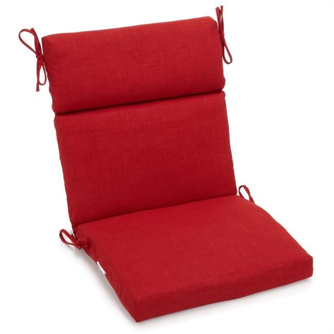 22 x 45 in. Spun Polyester Solid Outdoor Squared Seat & Back Chair Cushion, Paprika