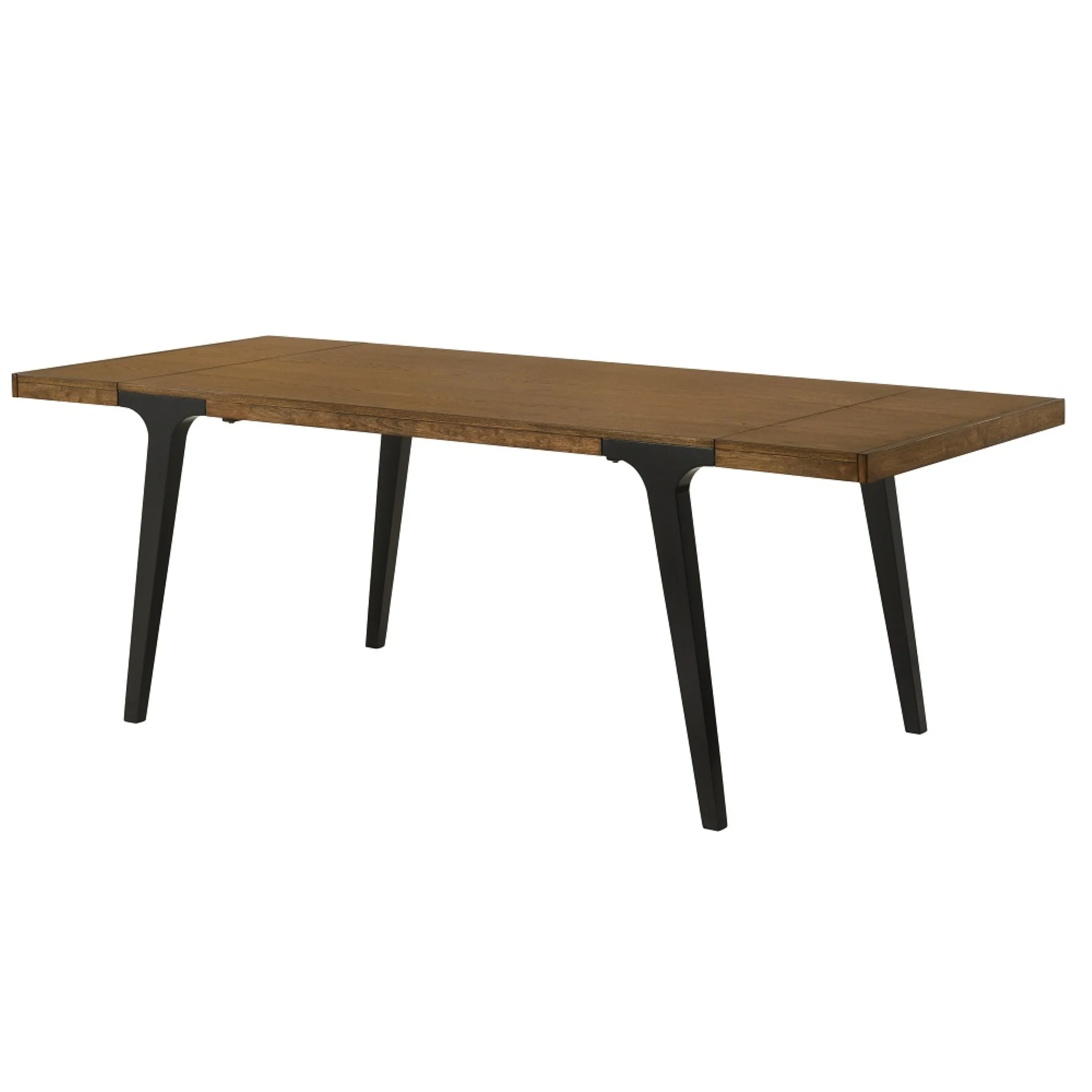 ACME Hillary Dining Table W/2 Leaves, Walnut & Black Finish