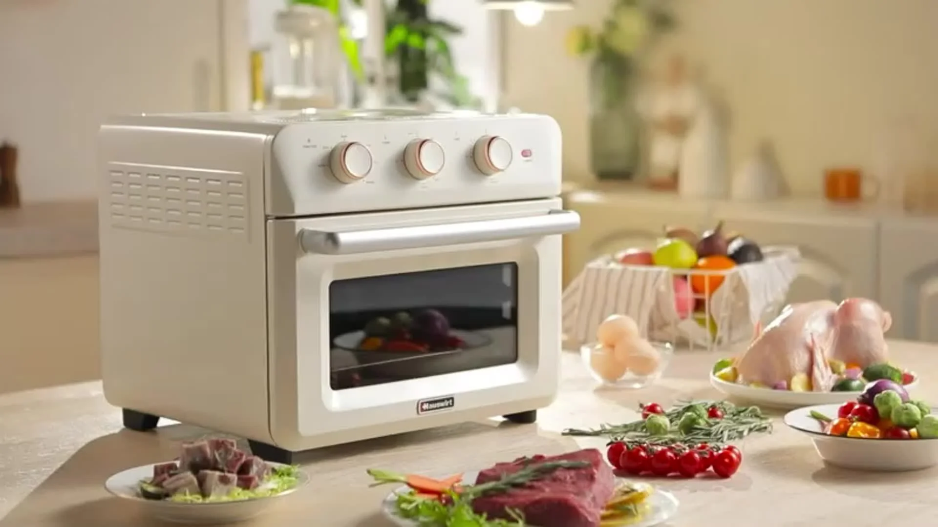 DFSDFGF32 26.5Qt Countertop Convection Oven, XL Air Fryer 12-Slice Toaster Broil Dehydrate 6-in-1 Combo, 1200 Watts, Non-Stick, Stainless Steel, Online Recipe Booklet