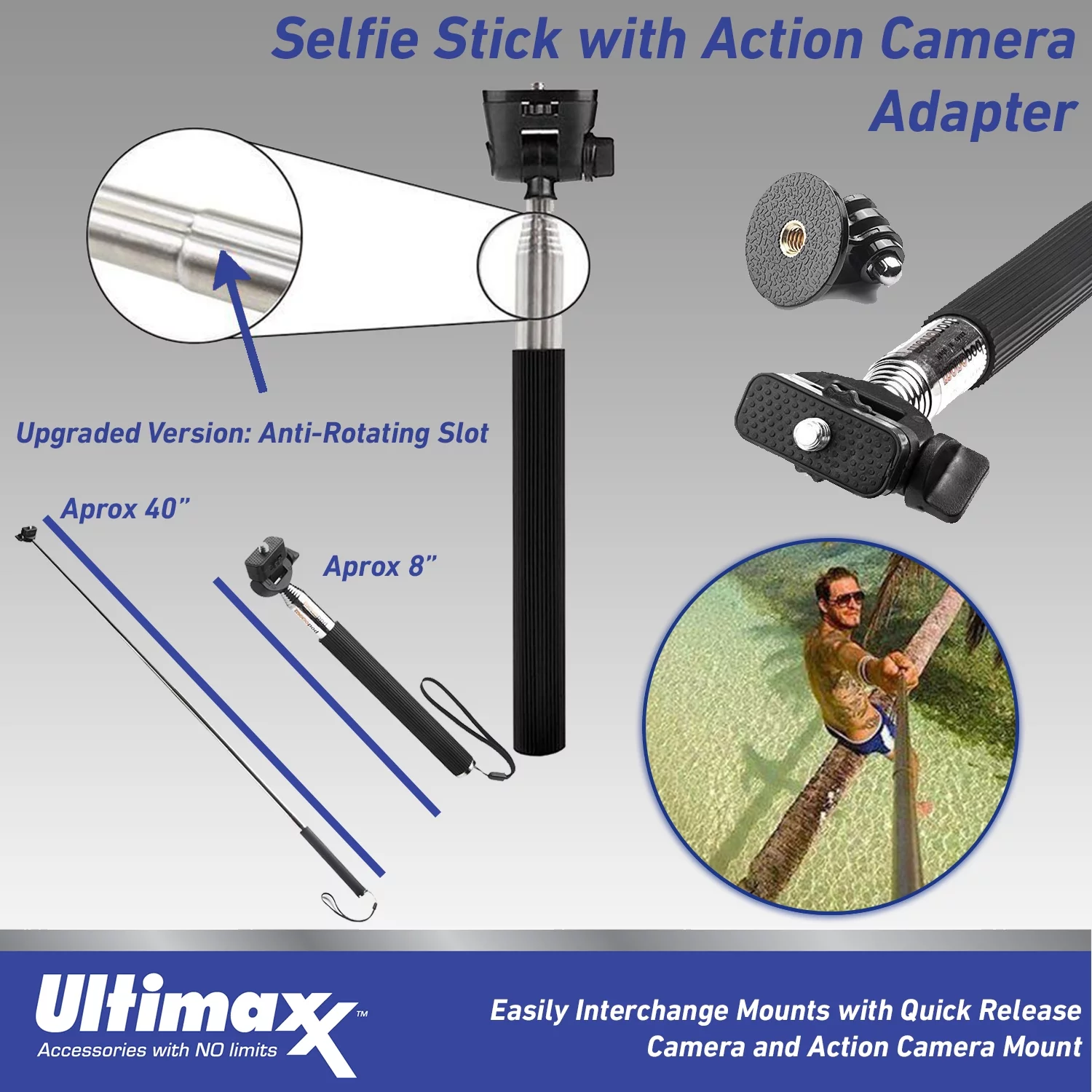 Ultimaxx Basic Action Camera Hero 12 Bundle - Includes: 64GB Extreme microSDXC Memory Card, Selfie-Stick & More (19pc Bundle)