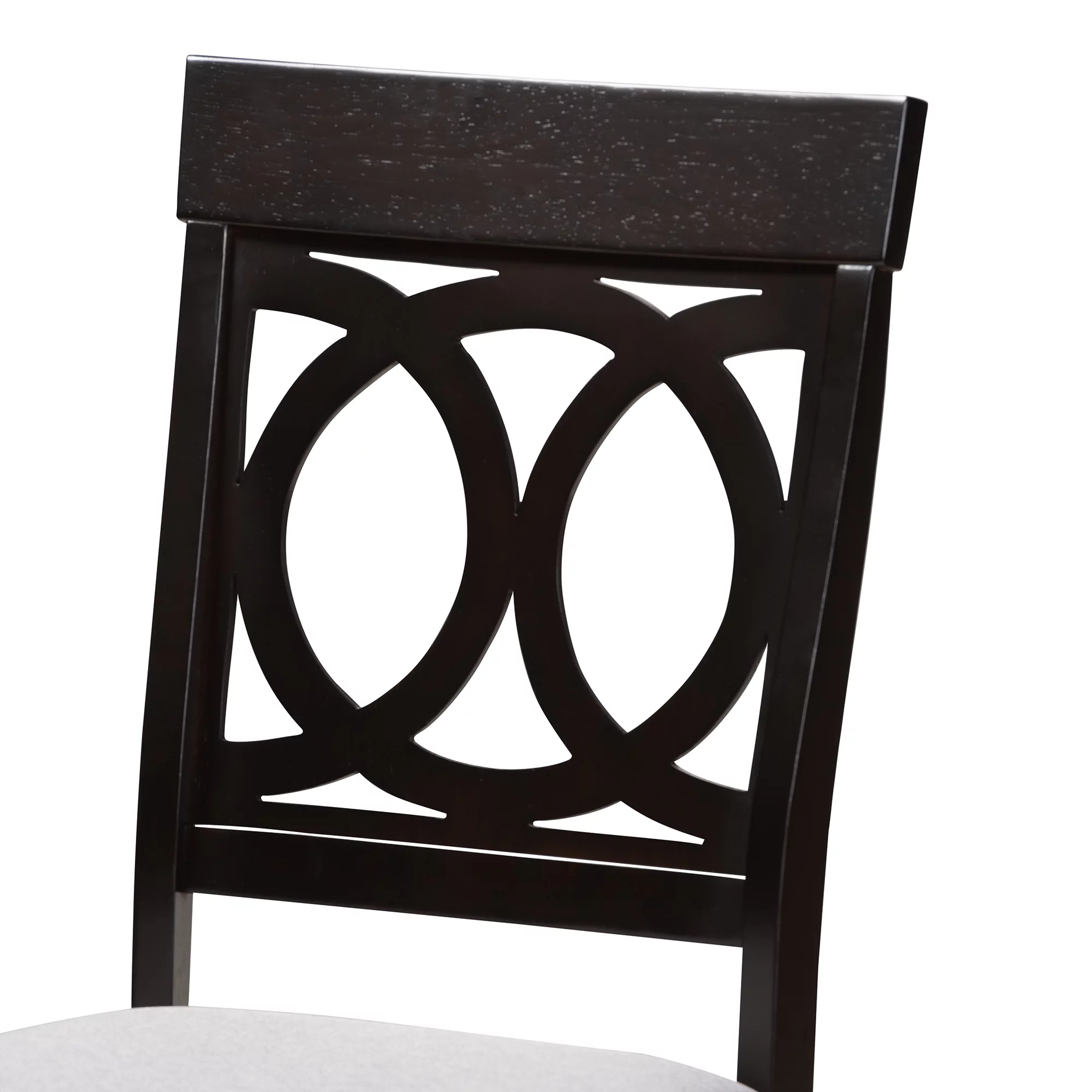 Baxton Studio Estelle Modern Grey Fabric and Dark Brown Finished Wood 5-Piece Dining Set