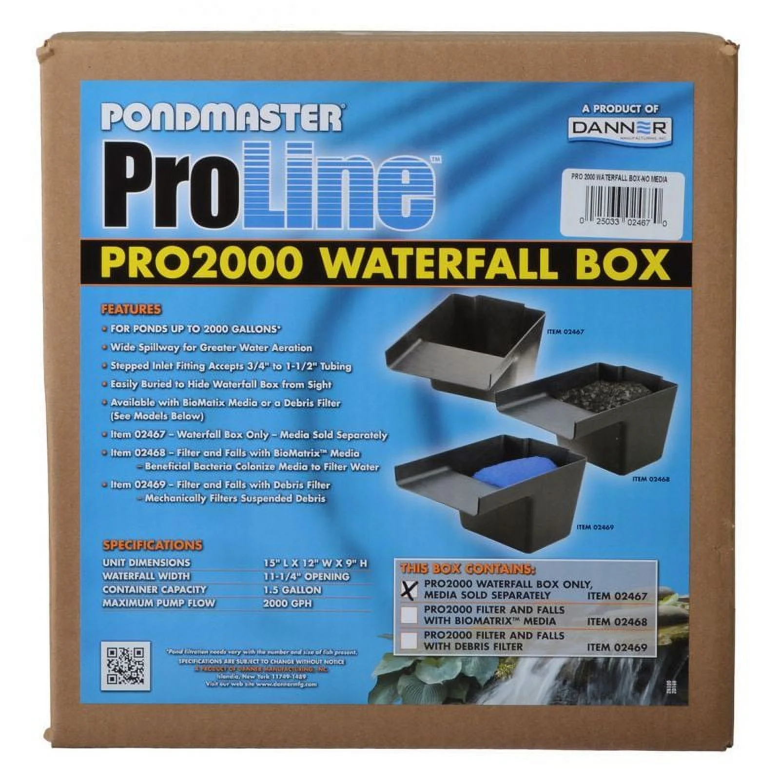 Pondmaster Pro Series Pond Biological Filter & Waterfall [Pond, Replacement Parts] Pro 2000 - (15