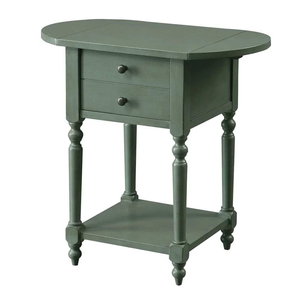 Furniture of America Kist French Country 25-inch Solid Wood 1-Shelf Side Table by  Antique Grey