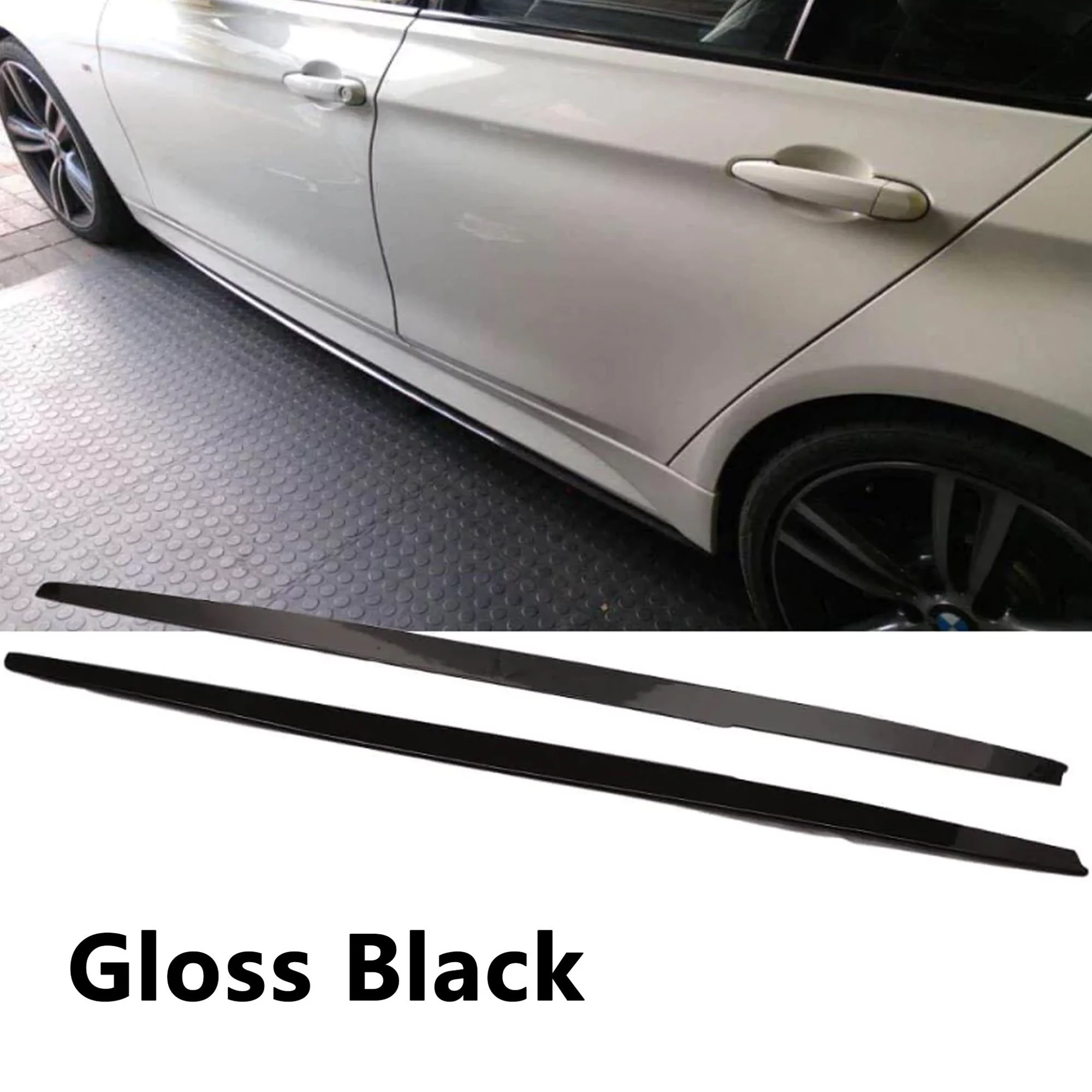 NINTE Side Skirt Panels Extension for 2012-2018 BMW 3 Series F30 MT/M Sport Gloss Black