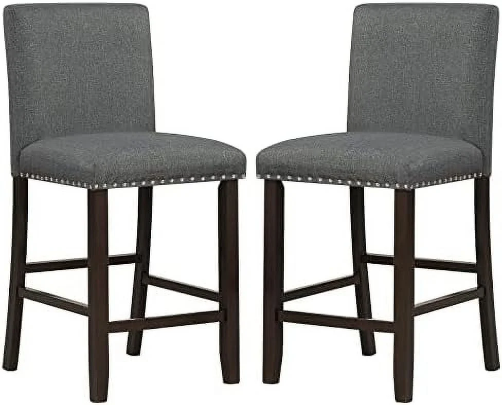 TJUNBOLIFE Upholstered  Stools Set of 4  25.5" Counter Height PVC Leather Accent  Chairs  Mid-Back Armless Breakfast Chairs  Modern Side Chairs for Dining Room  Kitchen  Restaurant  B