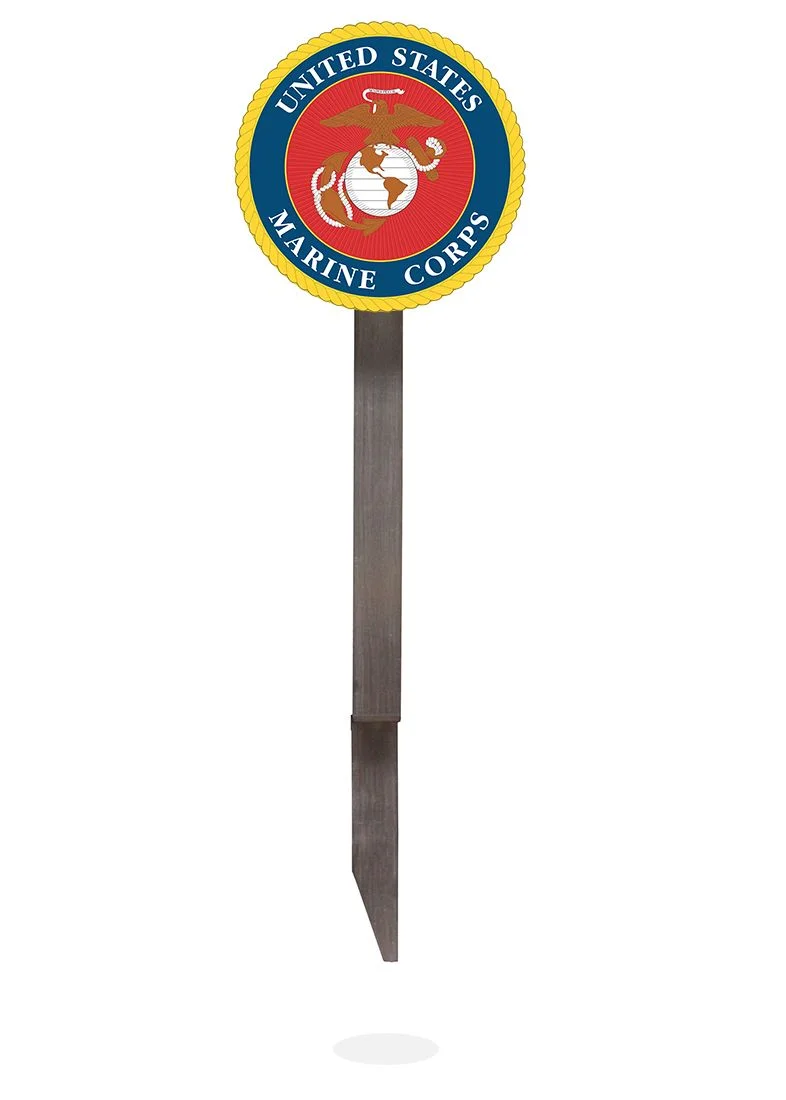 U.S. Marine Corps Flag Holder Grave Marker with 8x12 American Flag