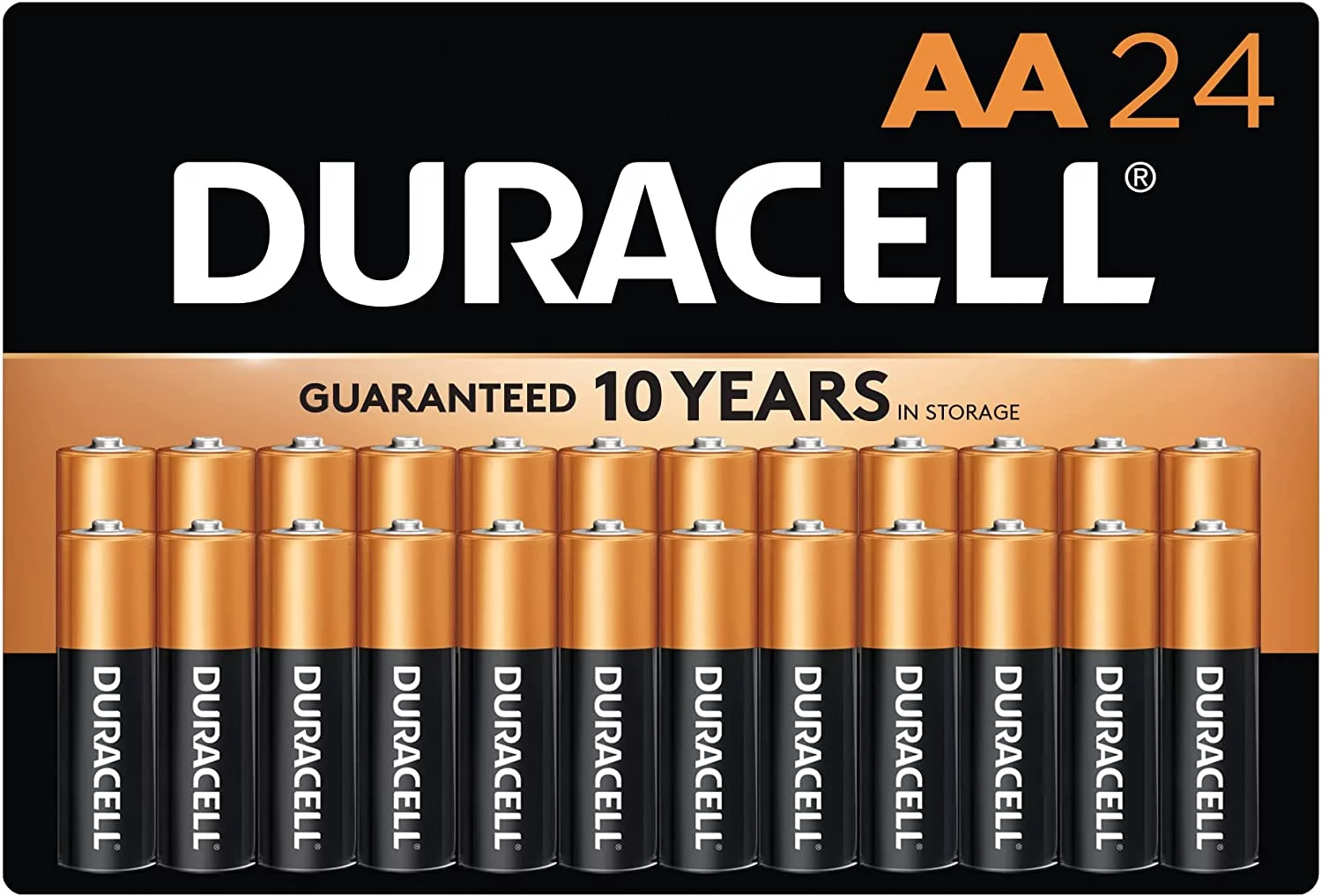 Duracell - CopperTop AA Alkaline Batteries - long lasting, all-purpose Double A battery for household and business - 24 Count