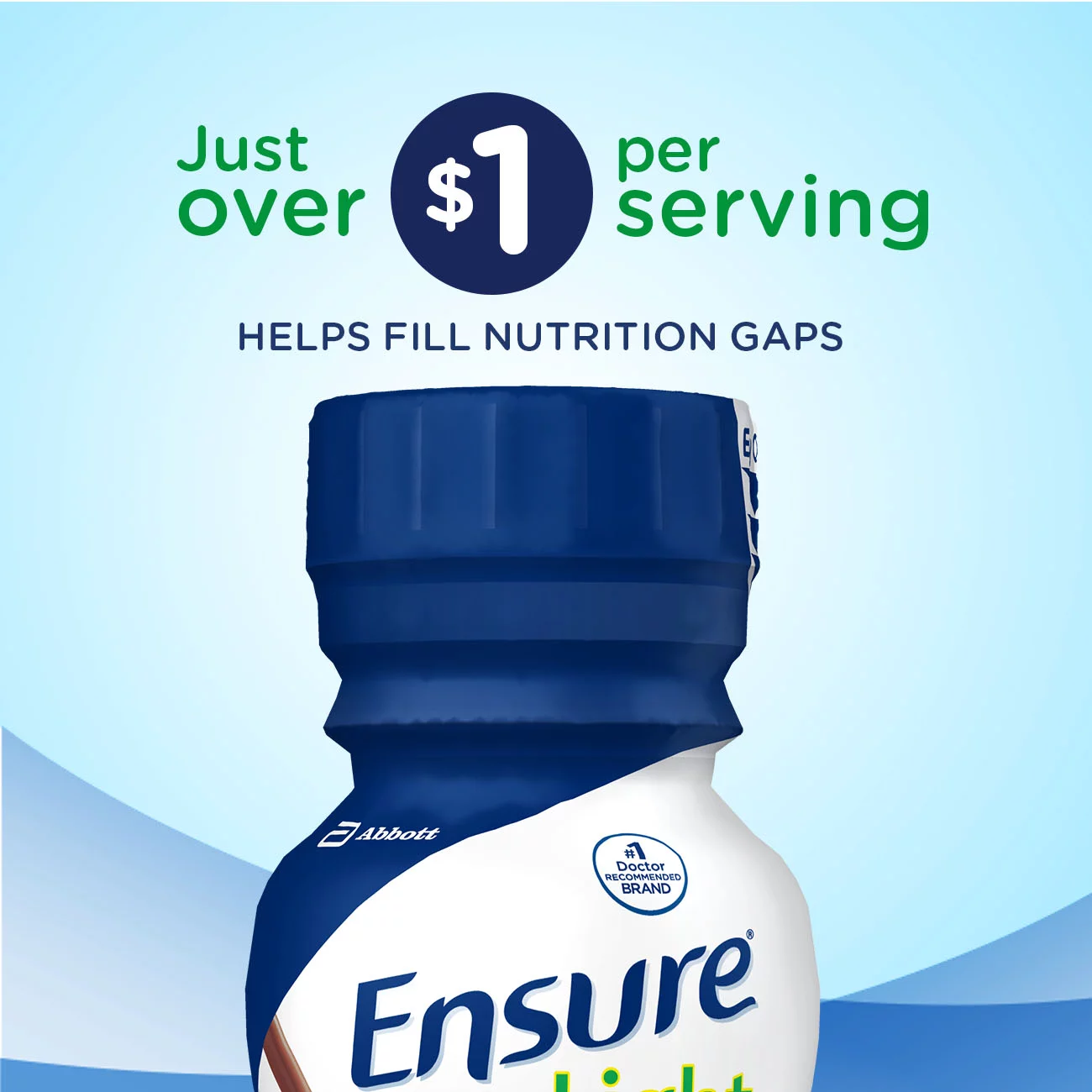 Ensure Light Nutrition Shake, 12g of high-quality protein, 0g Sugar, 2g Fat, Milk Chocolate, 8 fl oz, 6 Count