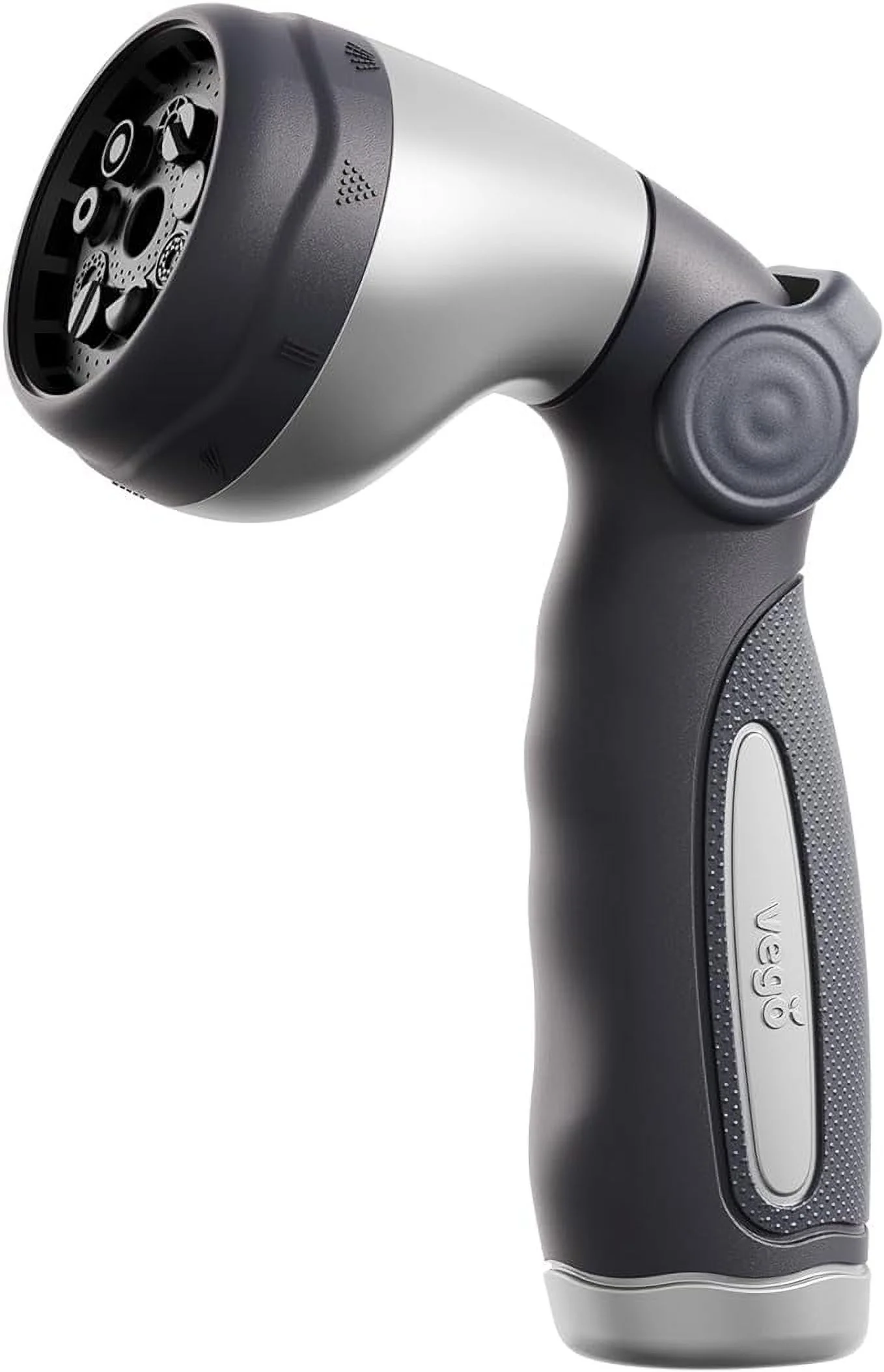 Vego Garden Hose Nozzle 9 Spray Patterns, Metal, Thumb Control, on/off Valve, High Pressure Heavy Duty Water Hose Spray Nozzle-Tidepool Blue