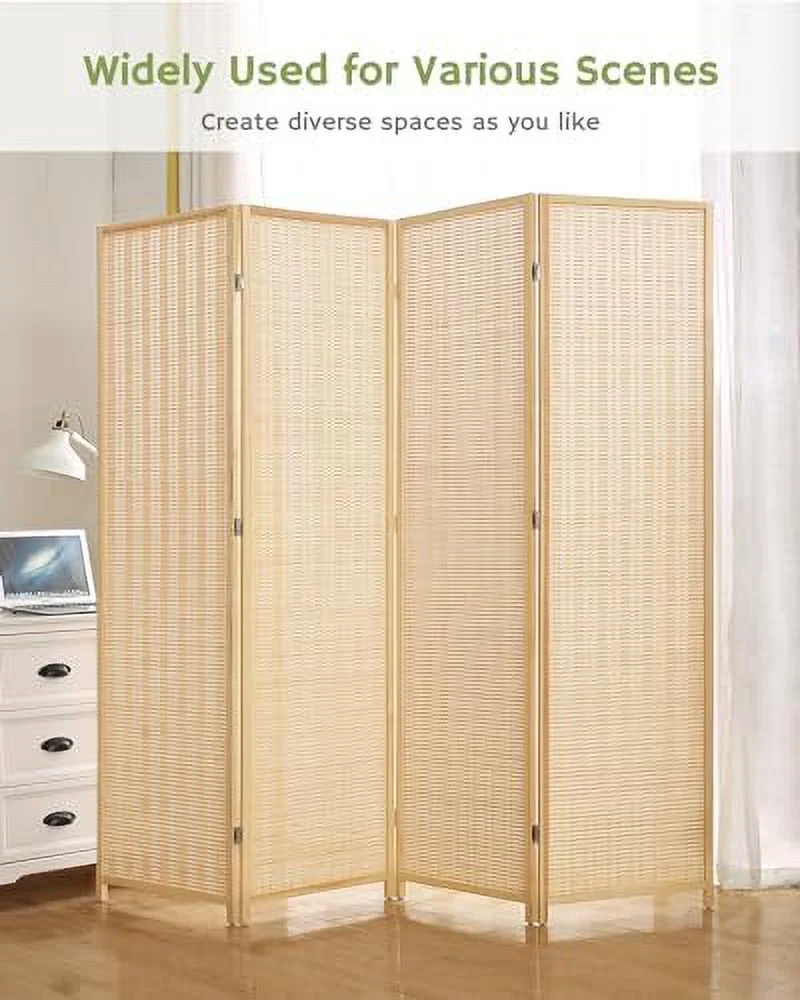 GVJMTKP Room Divider Folding Privacy Screen  6 Panel Room Dividers 6 ft. Tall  Partition Wall Separation Dividers Freestanding  Beige