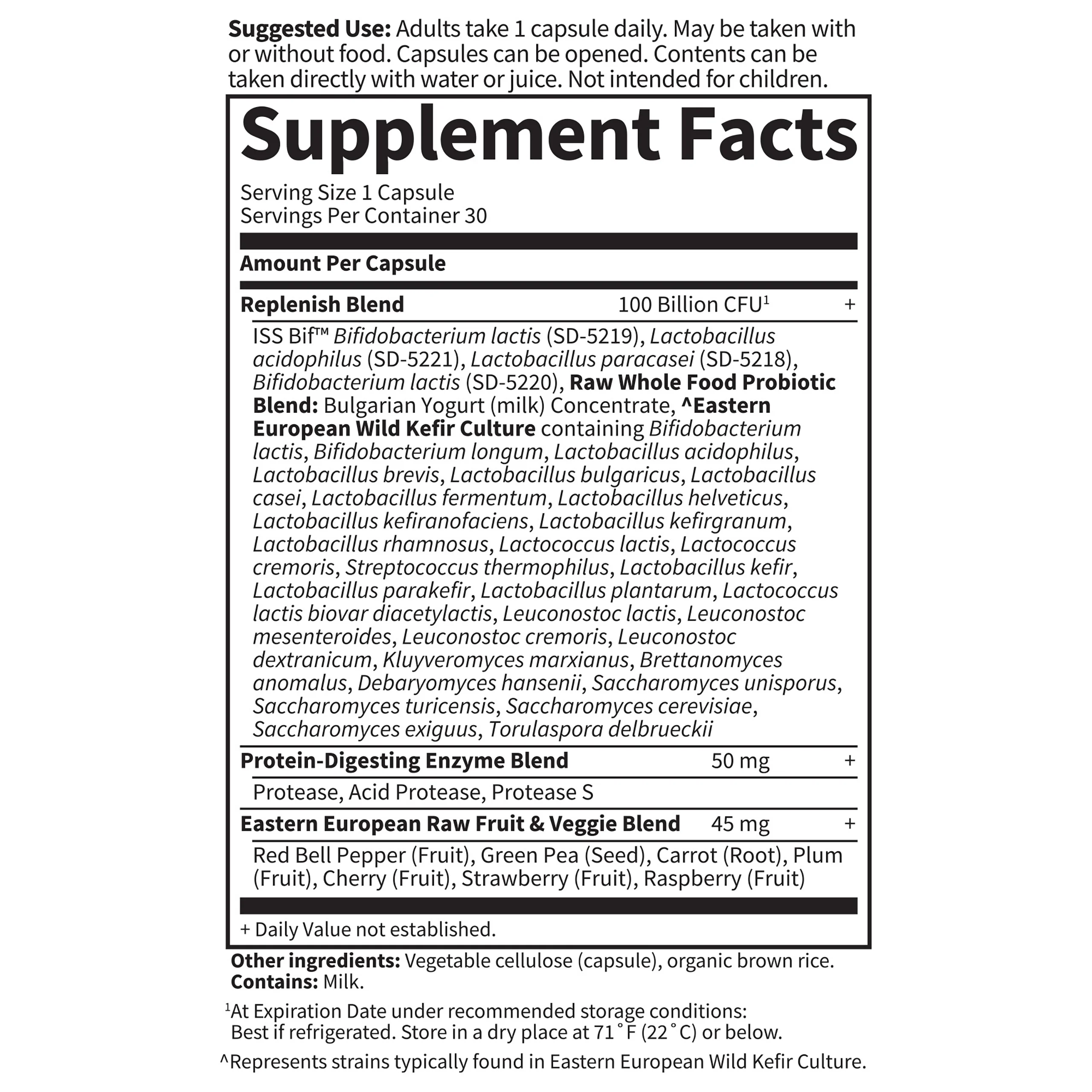 Garden of Life Raw Probiotics Ultimate Care 100 Billion Cfu 30 Veg Caps