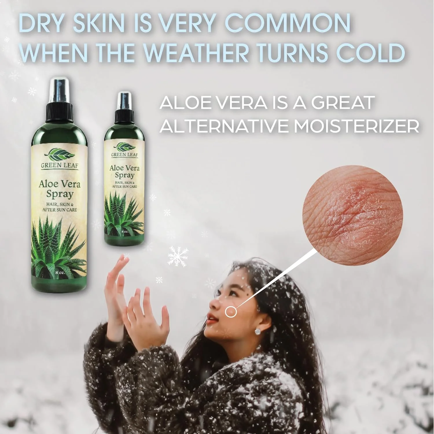 Aloe Vera Spray for Hair, Skin & Face Moisturizer ,Fast Absorption, After Sun Care, Sunburn Relief & Solar Recovery Spray,12oz,Cold pressed- Aloevera Body Spray, Pure Aloe Vera Skin Care by Green Leaf 12 Ounce (Pack of 1)