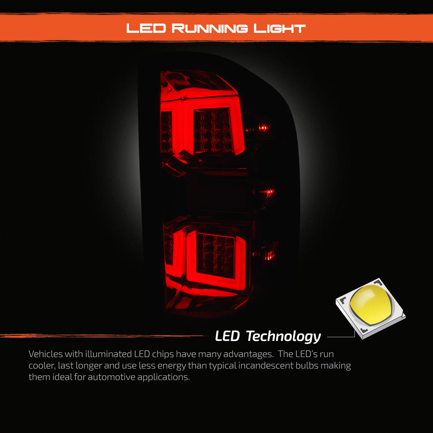 AKKON - Fits 2007-2014 Chevy Silverado 1500 2500HD 3500HD [Full LED] Tube Signal Reverse parking Chrome Tail Lights Pair