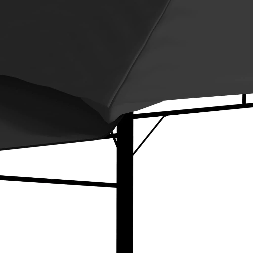 Gazebo with Double Extending Roofs 9.8'x9.8'x9' Anthracite 0.6 oz/ft2